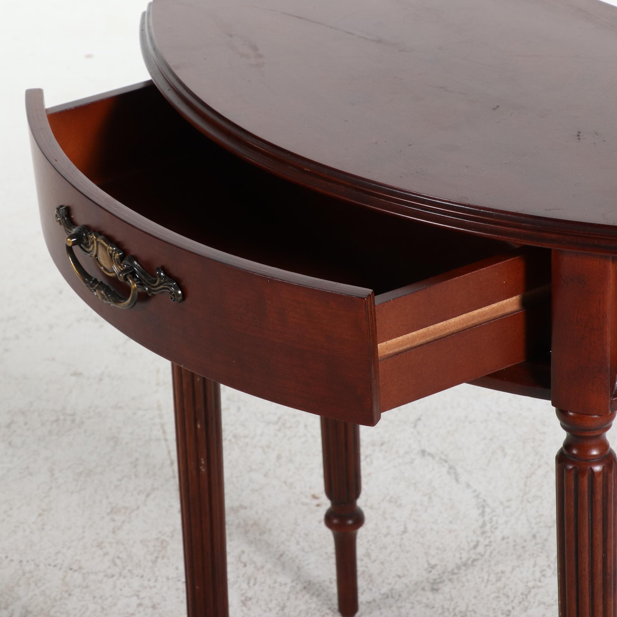 Bombay Company Sheraton Style Demilune Hall Tables