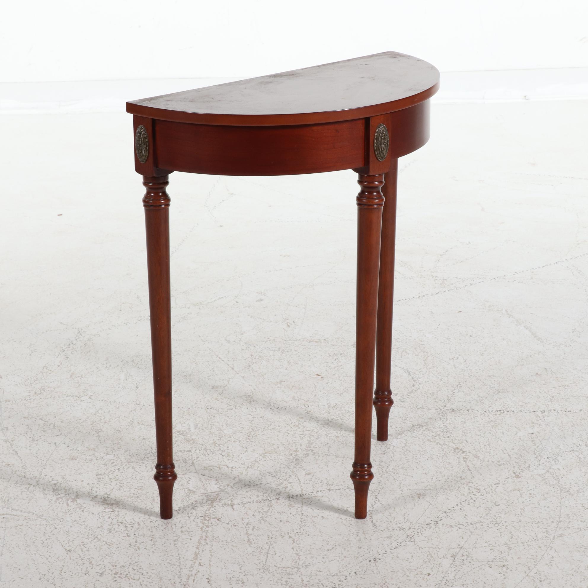 Bombay Company Sheraton Style Demilune Hall Tables