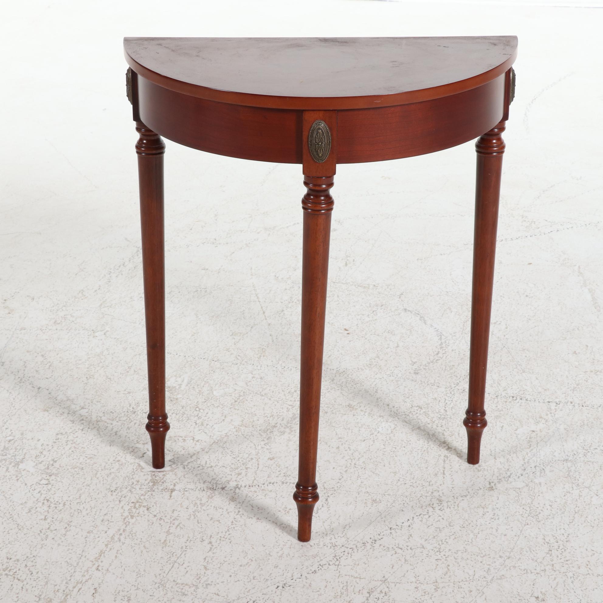 Bombay Company Sheraton Style Demilune Hall Tables