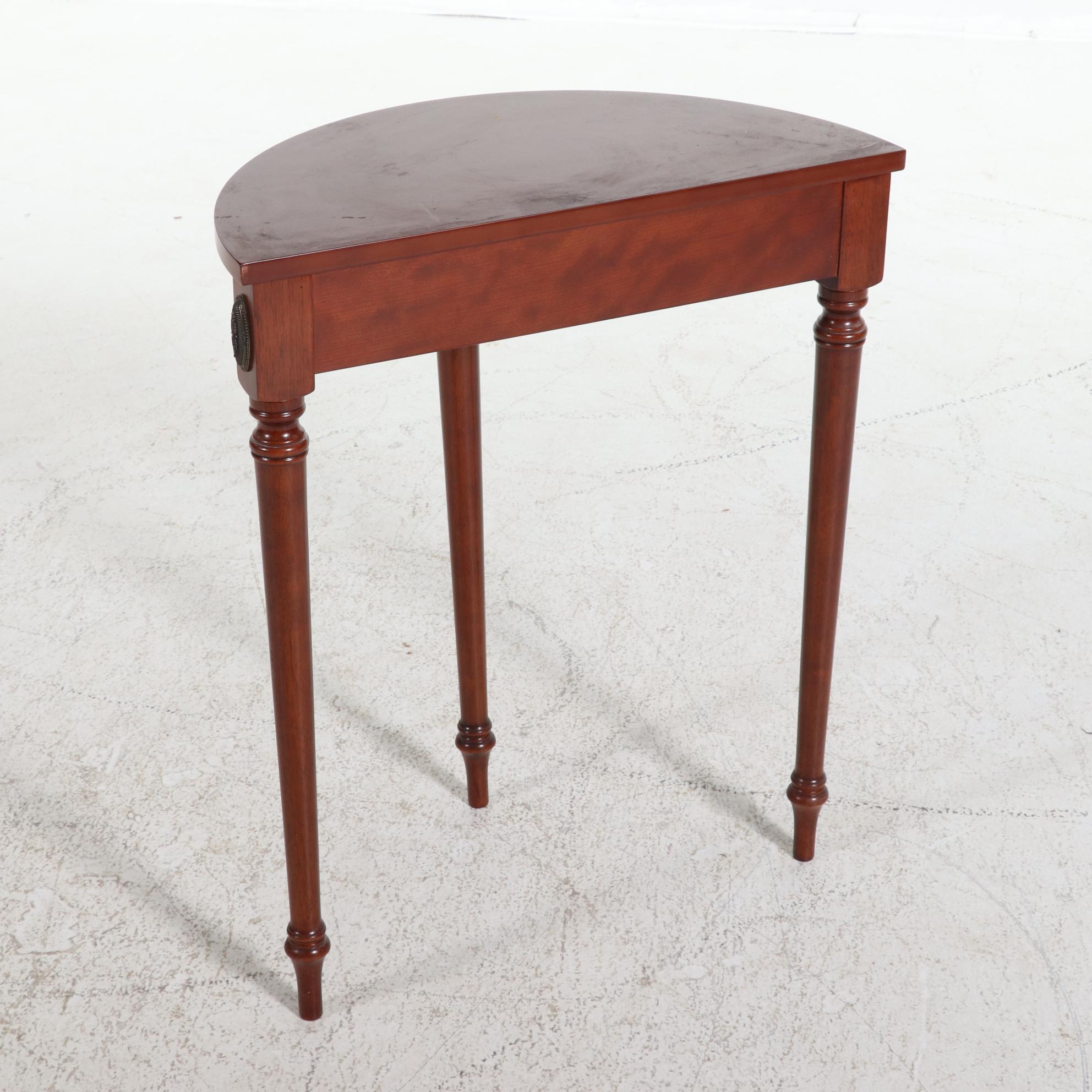 Bombay Company Sheraton Style Demilune Hall Tables