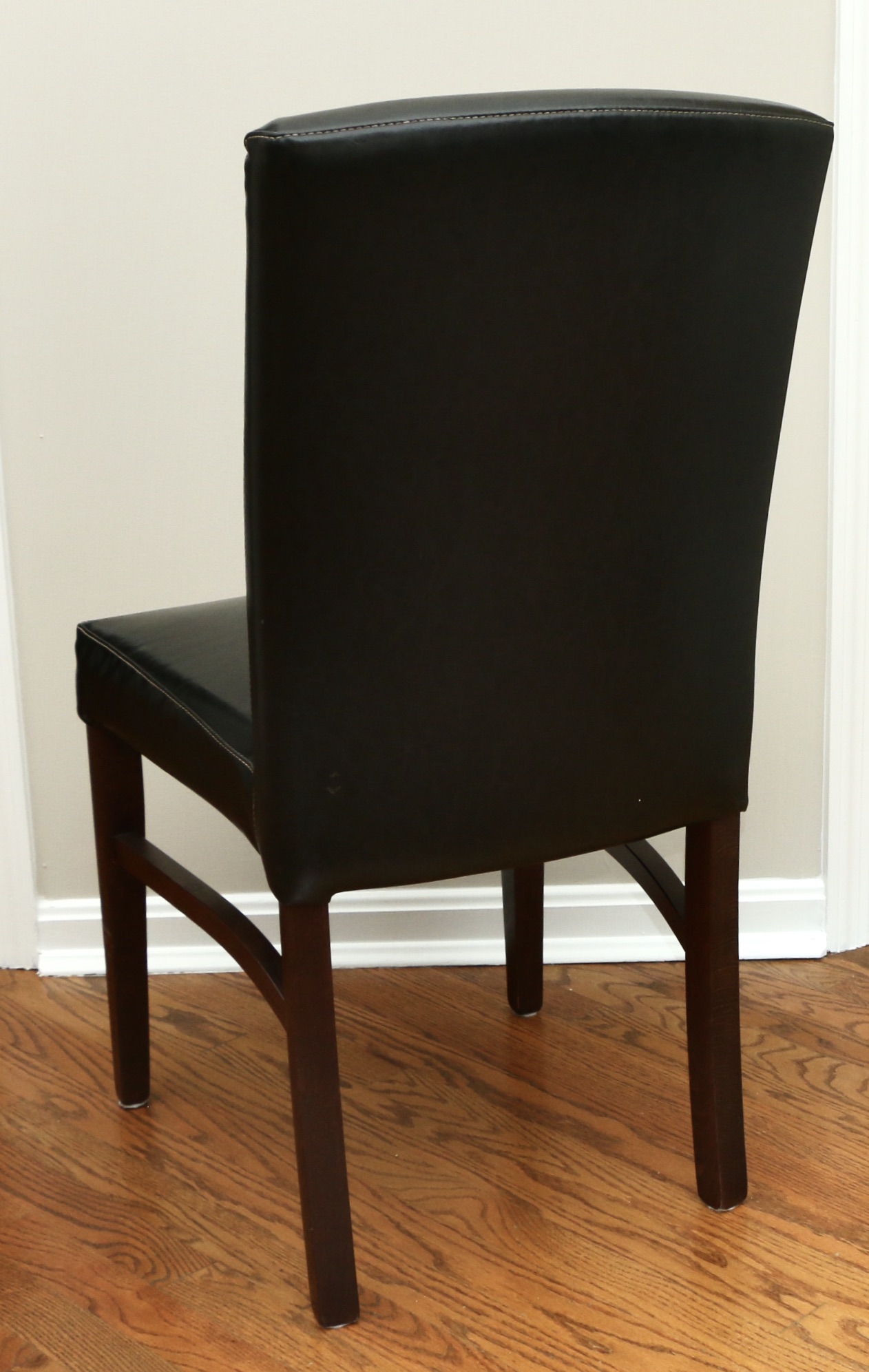 Six Arhaus Italian Leather Armless Dining Chairs, Contemporary