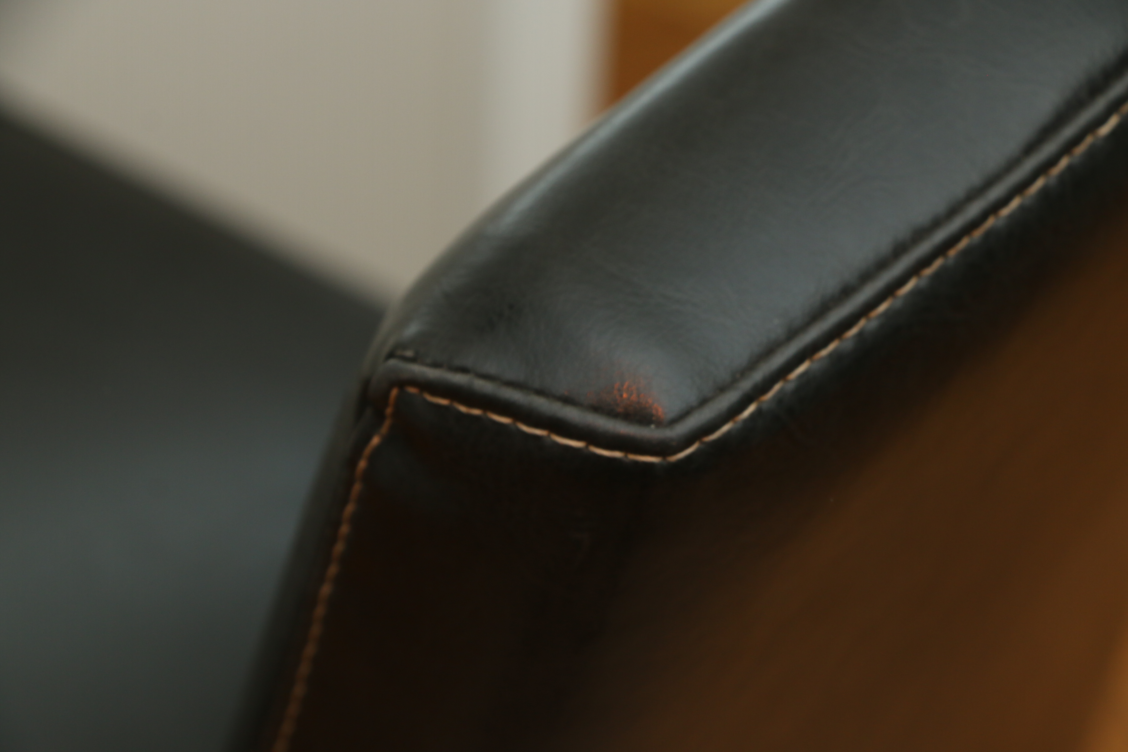 Six Arhaus Italian Leather Armless Dining Chairs, Contemporary