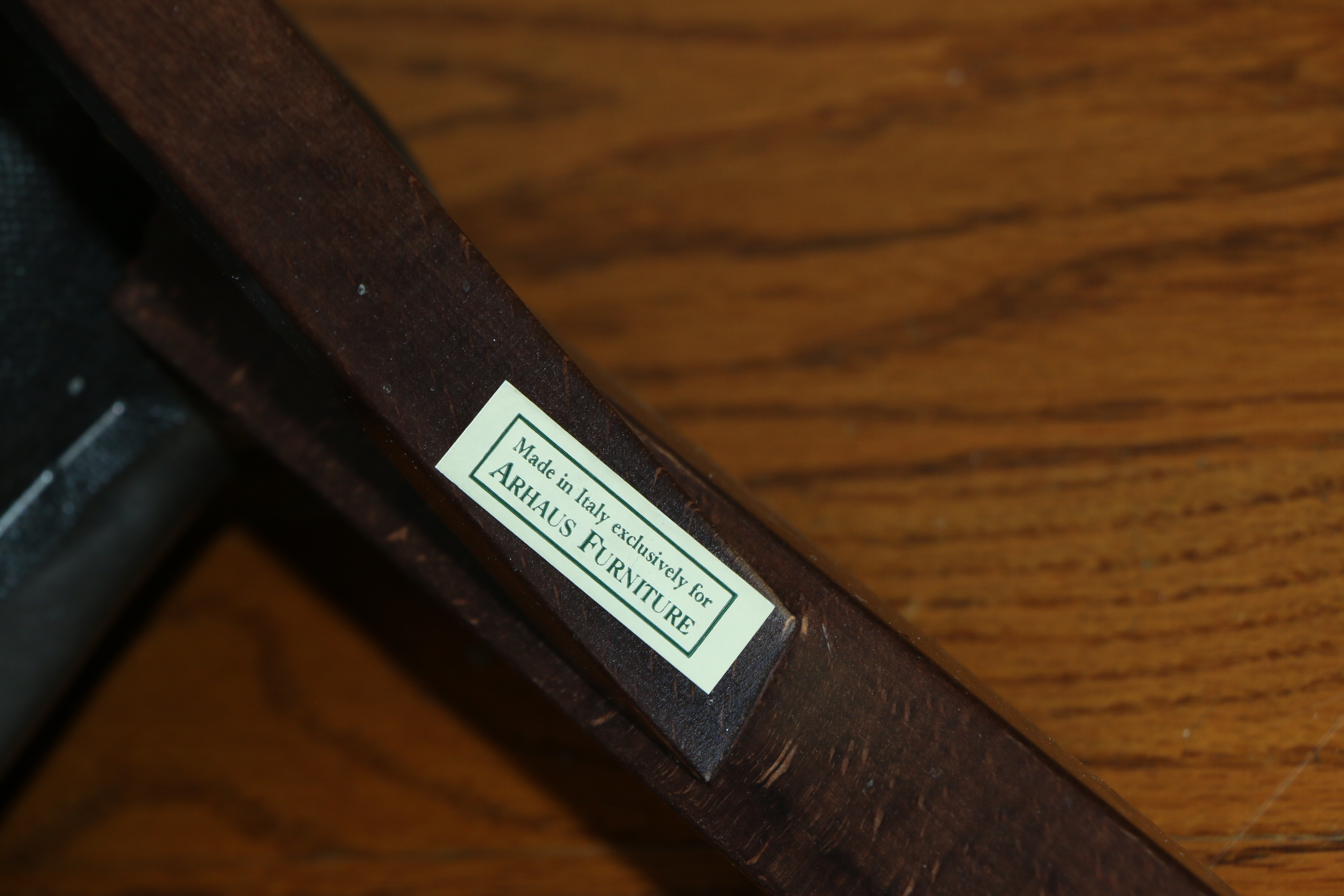 Six Arhaus Italian Leather Armless Dining Chairs, Contemporary