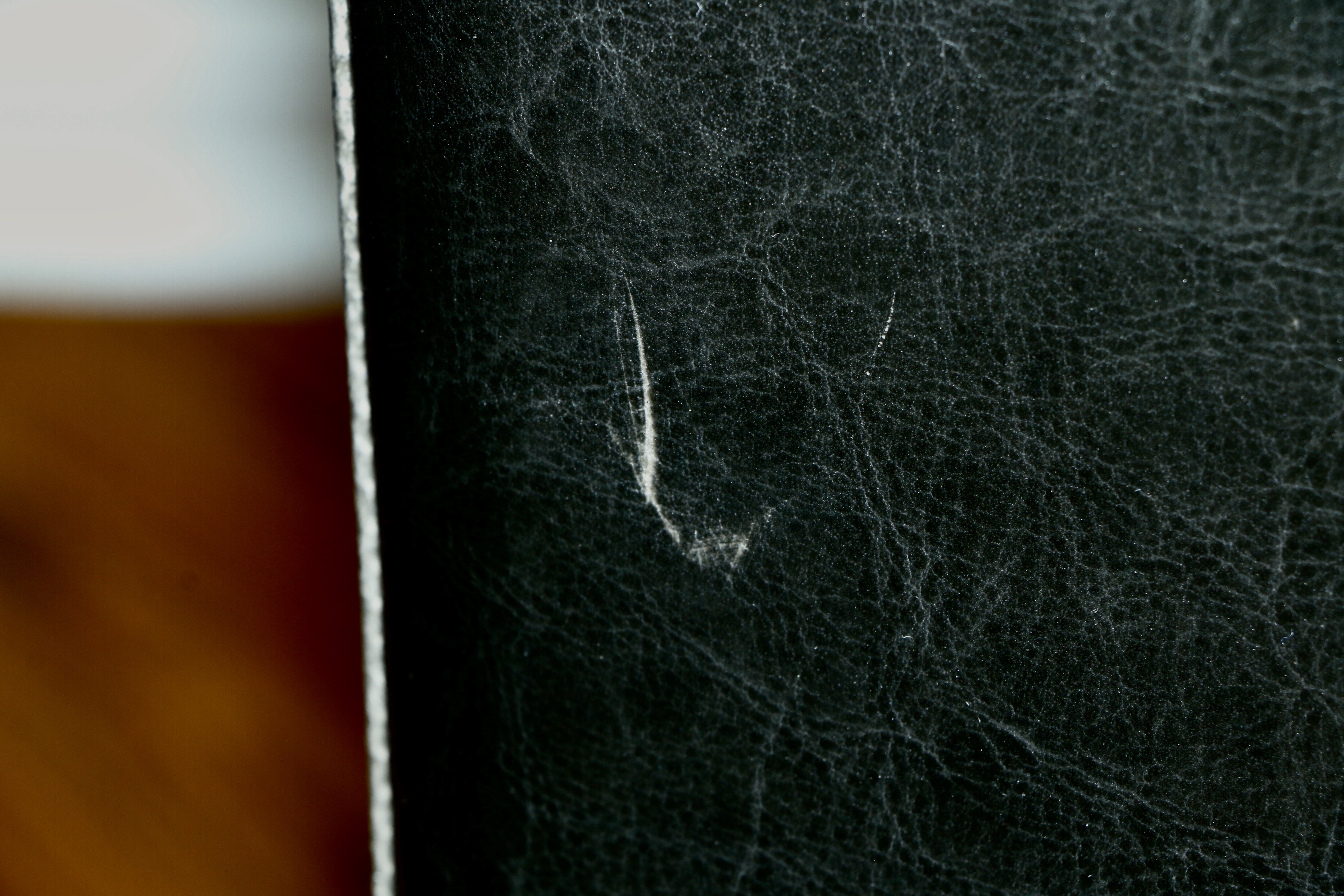 Six Arhaus Italian Leather Armless Dining Chairs, Contemporary