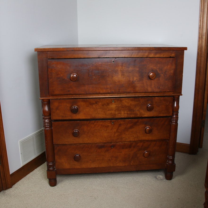 American Empire Cherrywood Chest of Drawers, Mid-19th Century