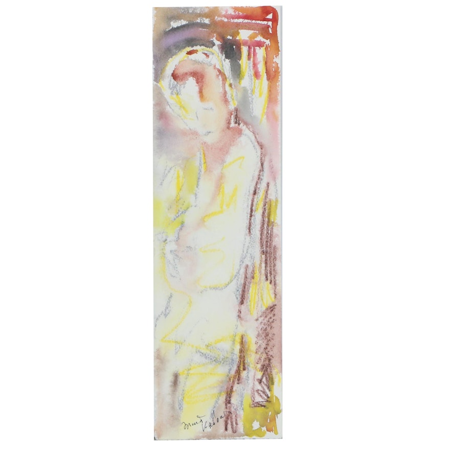 Murat Kaboulov Watercolor Sketch of Abstract Figure