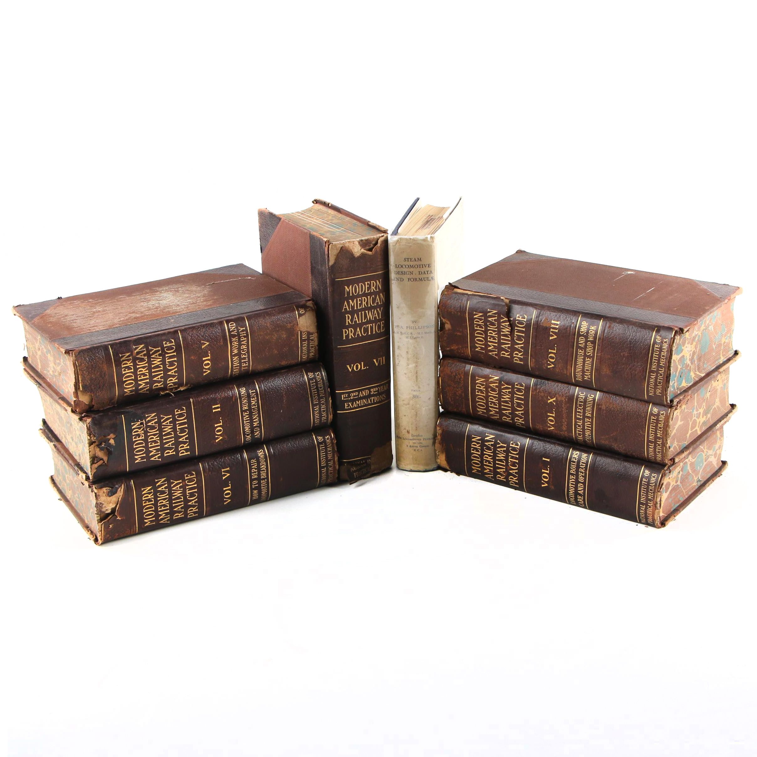 Partial First Edition Set "Modern American Railway Practice" and More, 1900s