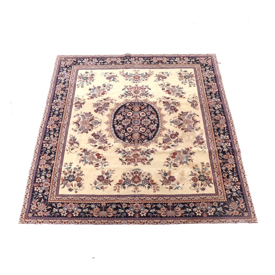 8'0 x 9'7 Hand-Knotted Indo-Persian Floral Wool Rug