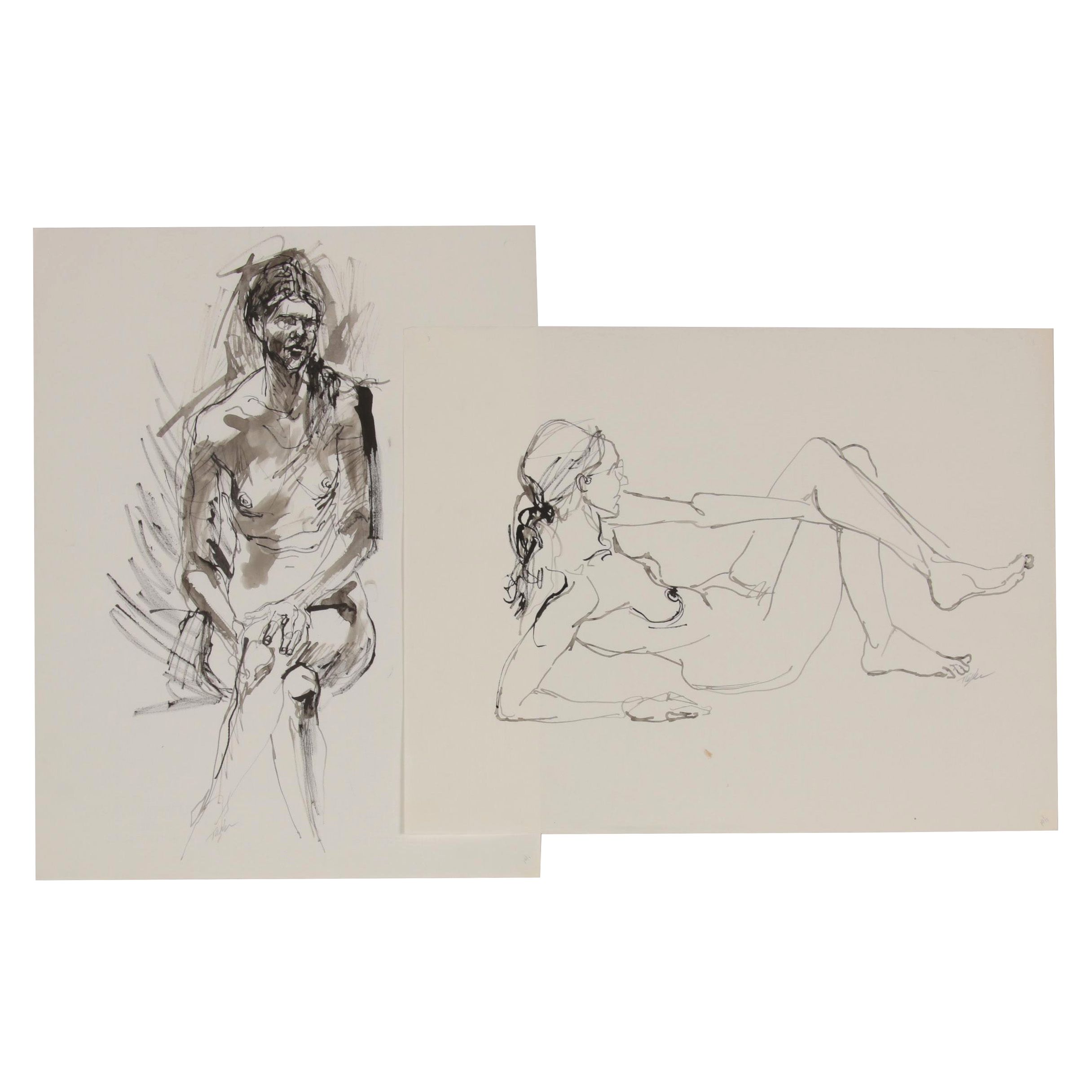 John Tuska Figure Drawings of Female Nudes