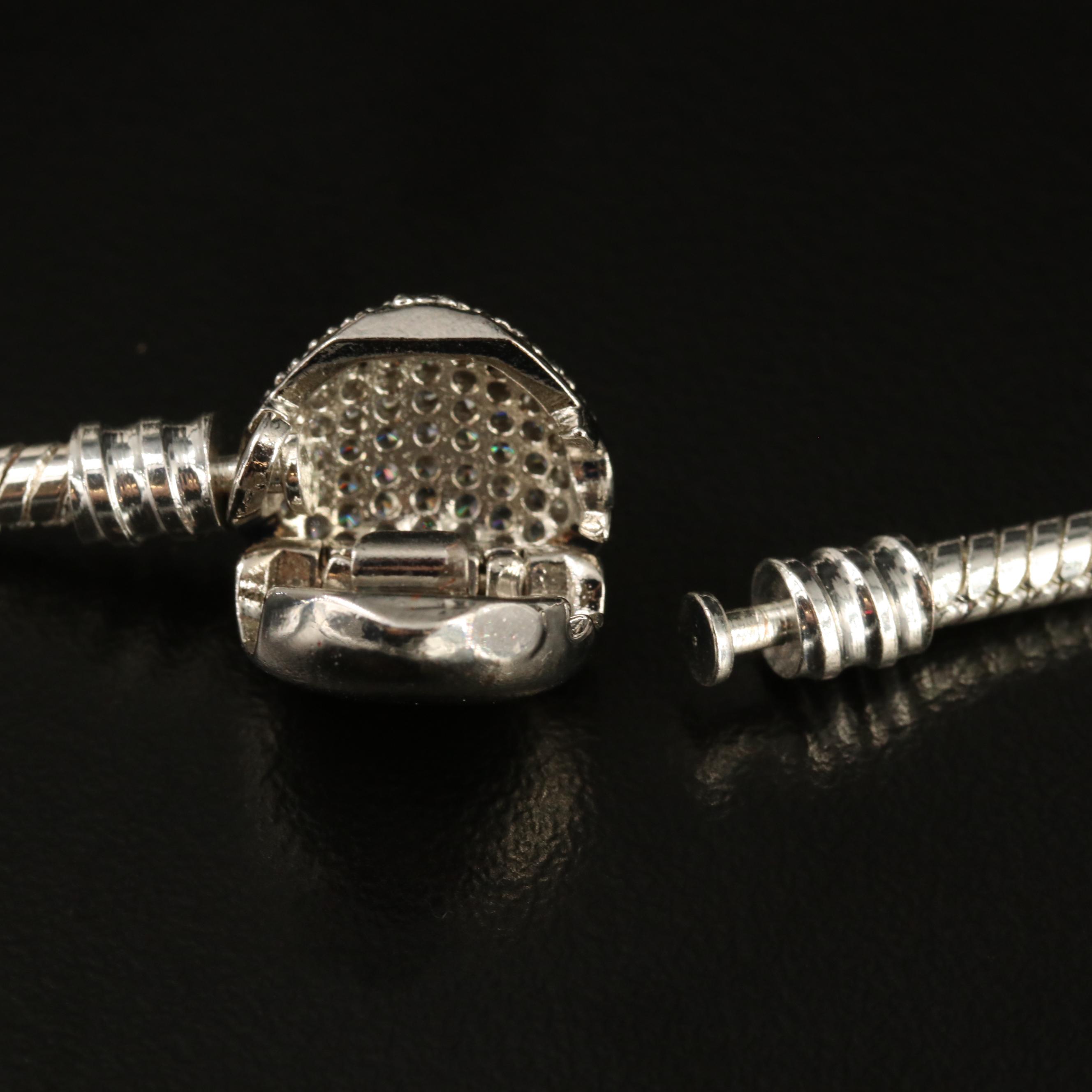 Sterling Silver Cubic Zirconia Heart and Bolo Bracelets