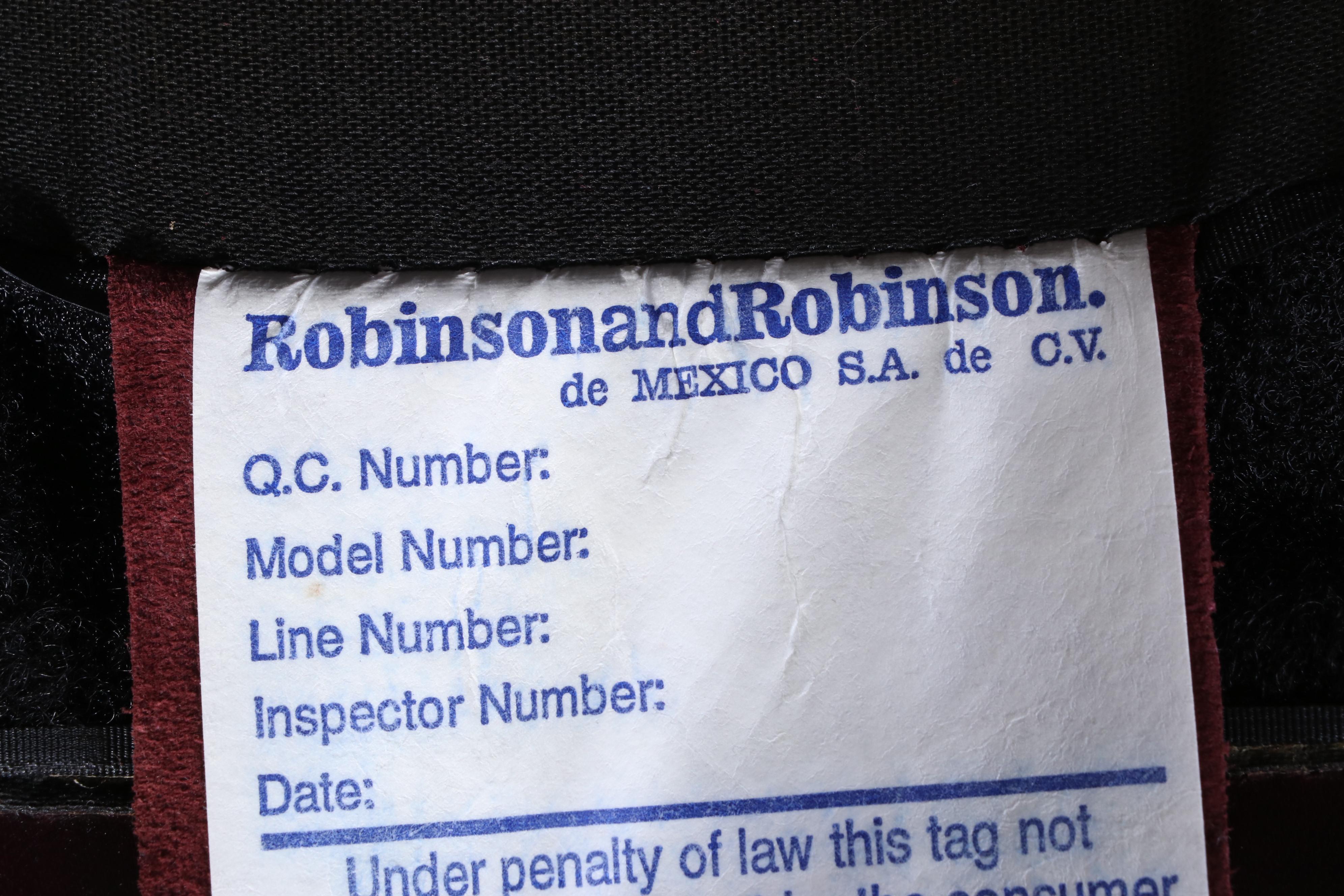 Robinson and Robinson Leather and Brass-Tacked Club Chair with Ottoman