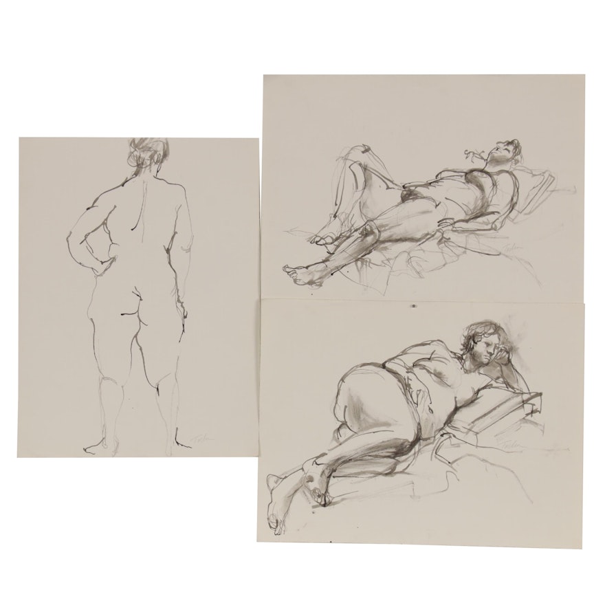 John Tuska Figure Drawings of Female Nudes