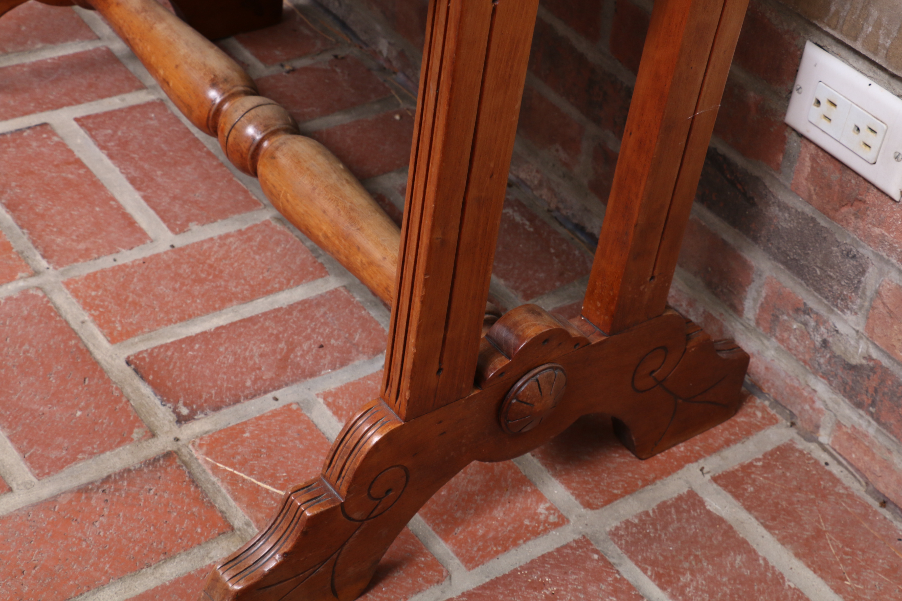 Victorian Oak Slant Top Writing Desk with Line Carved Details, 19th Century