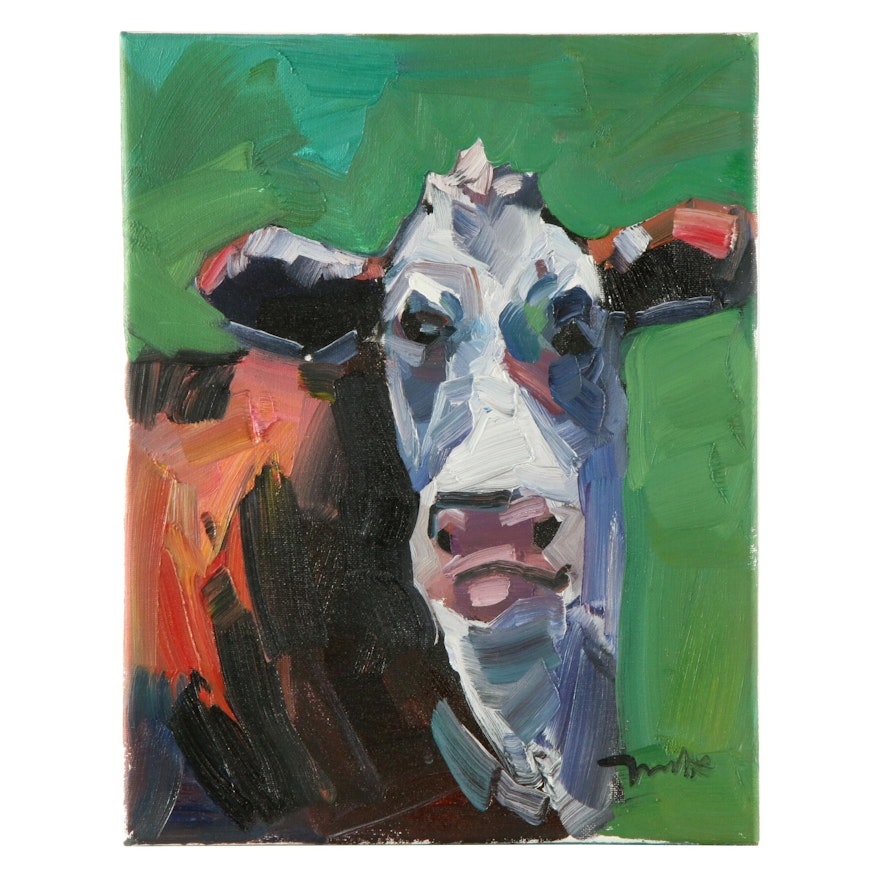 Jose Trujillo Oil Painting "Dairy Cow", 2020