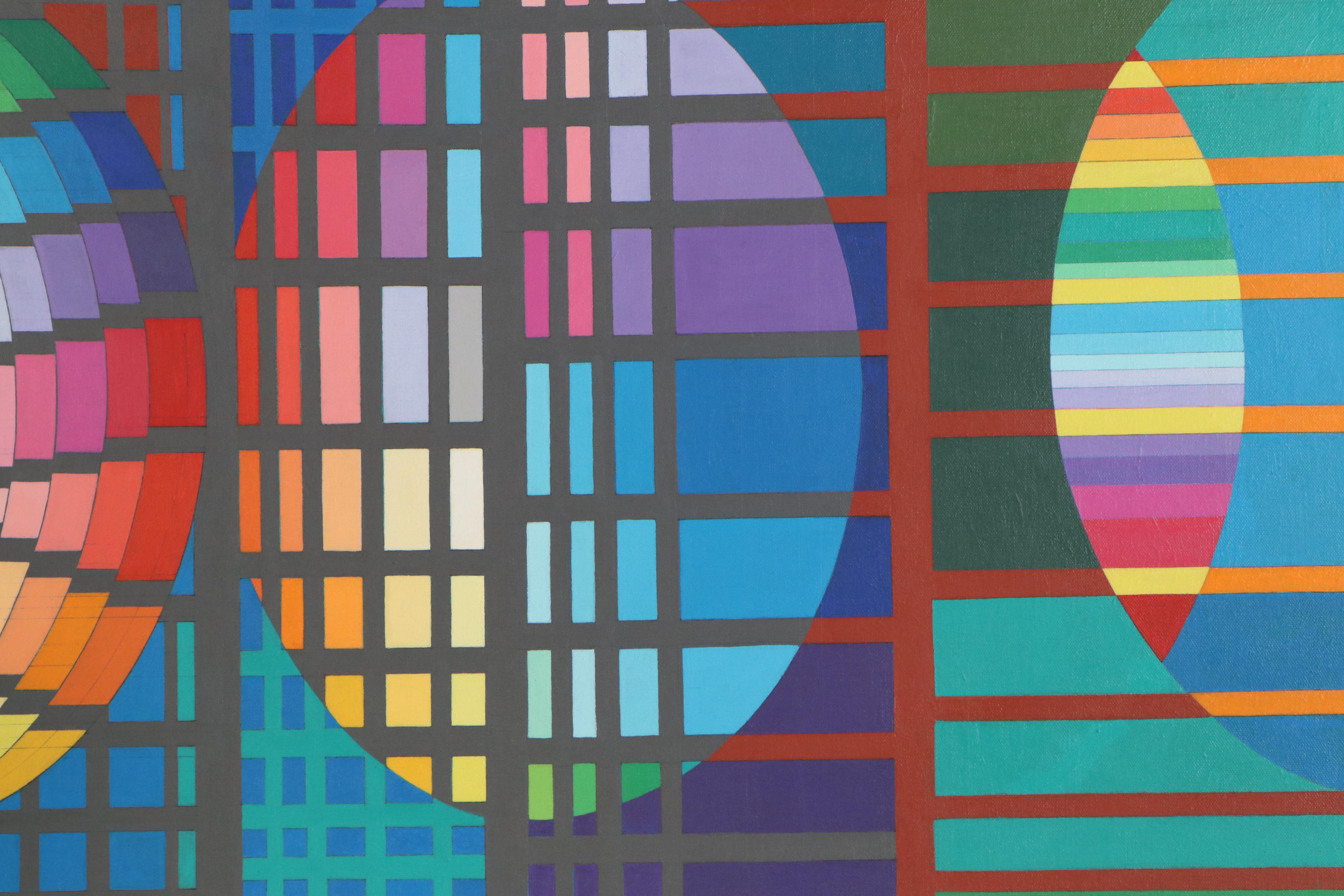 Howard Dubin Abstract Polychrome Oil Painting, 1978