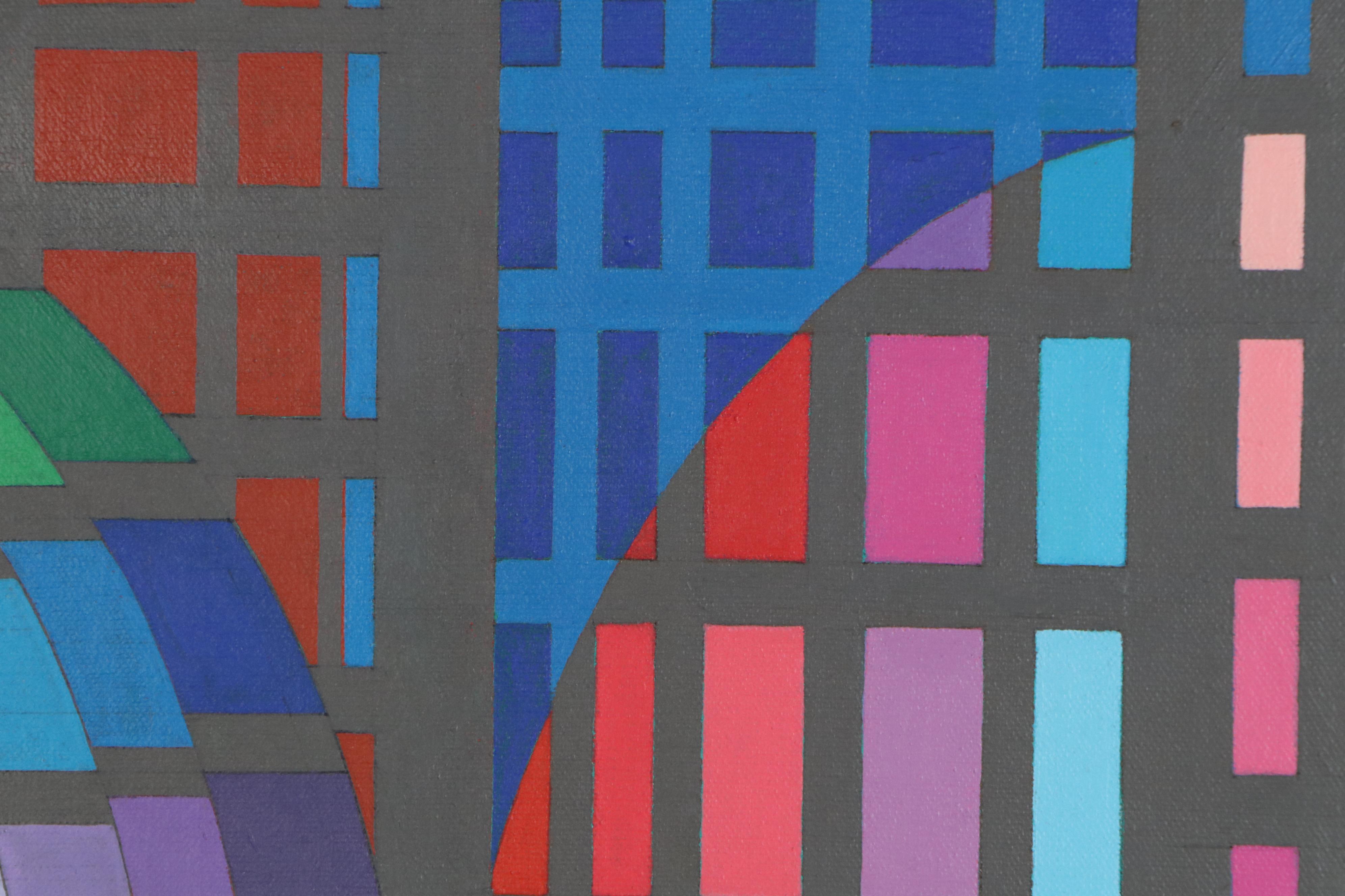 Howard Dubin Abstract Polychrome Oil Painting, 1978