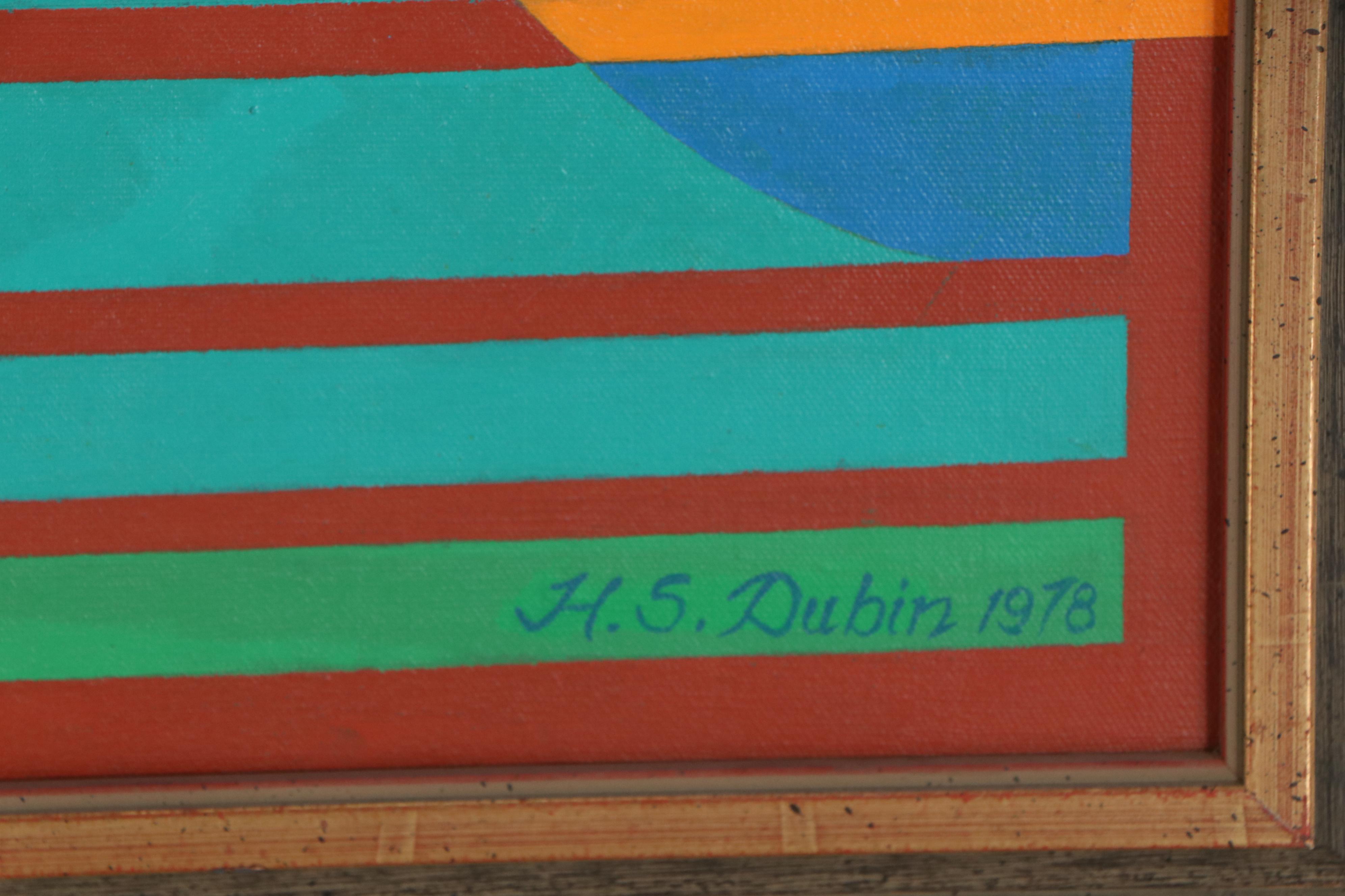 Howard Dubin Abstract Polychrome Oil Painting, 1978