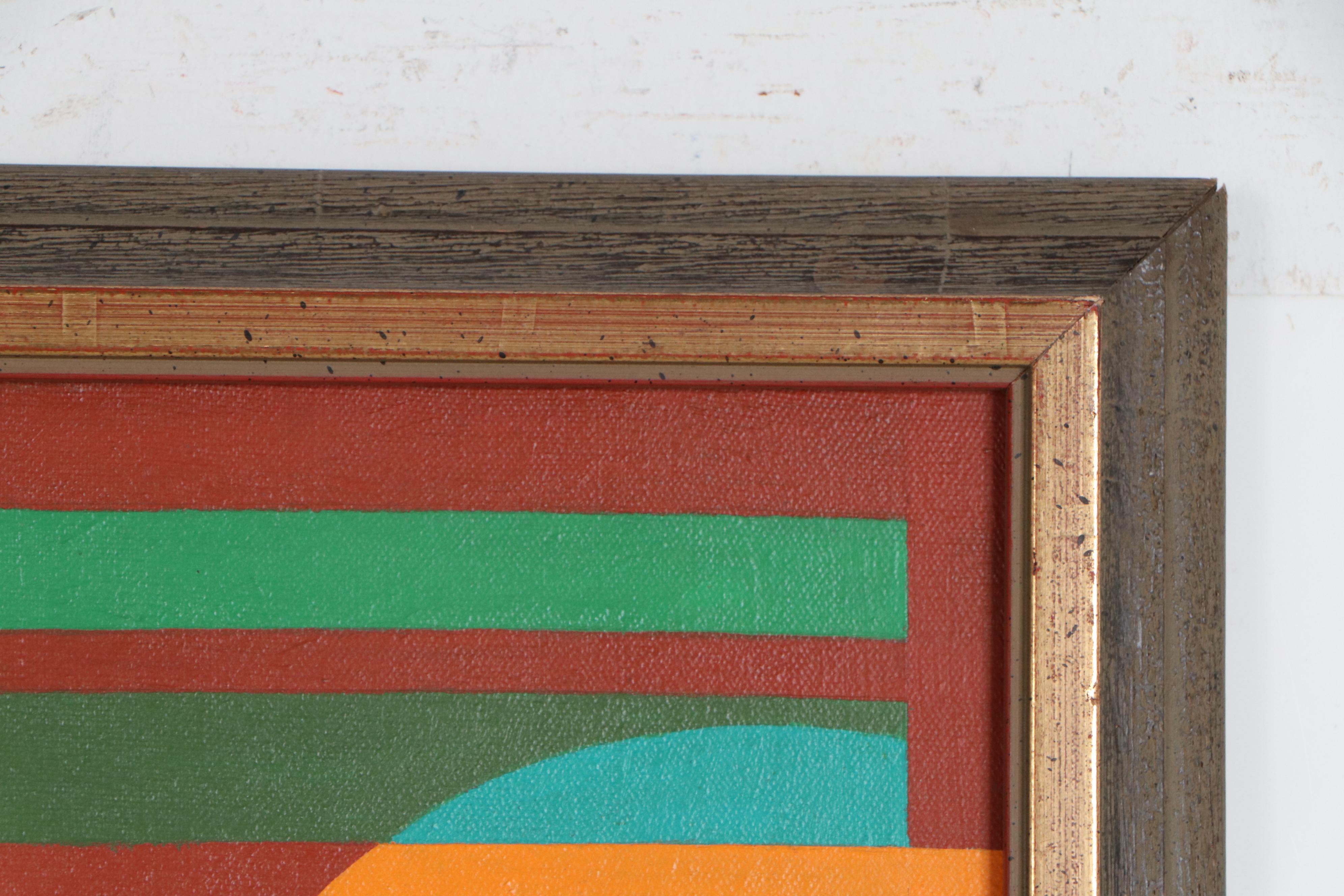 Howard Dubin Abstract Polychrome Oil Painting, 1978