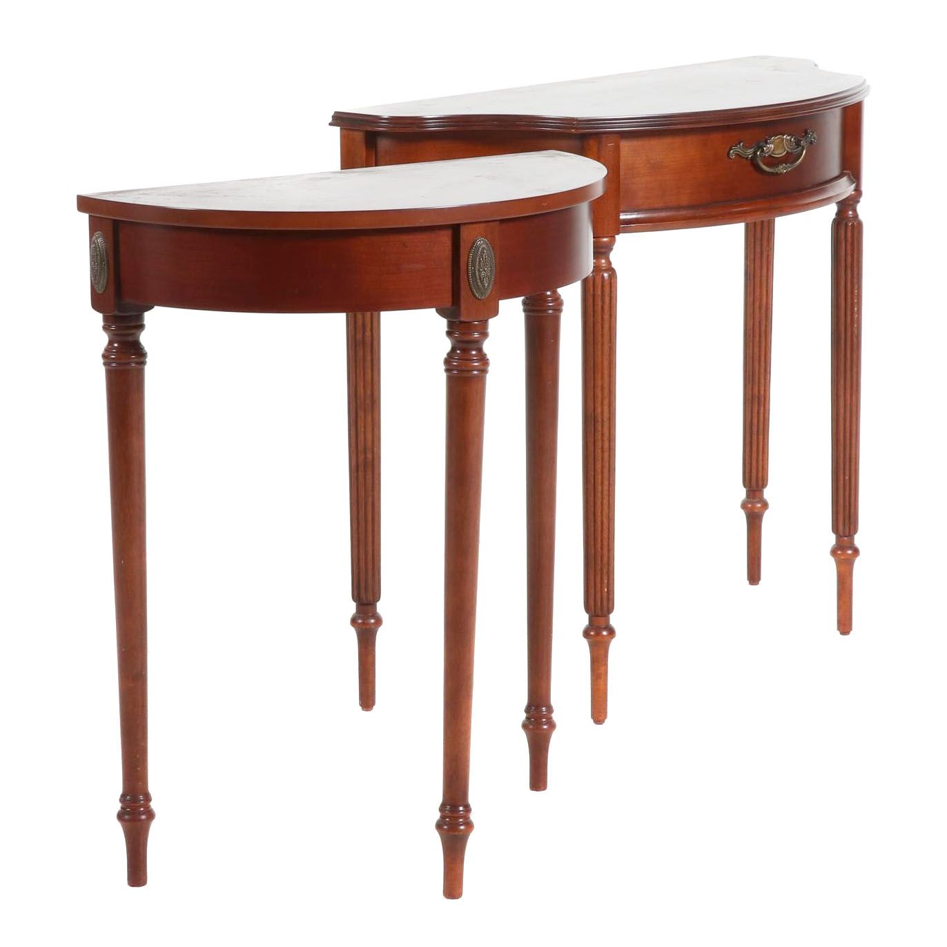 Bombay Company Sheraton Style Demilune Hall Tables