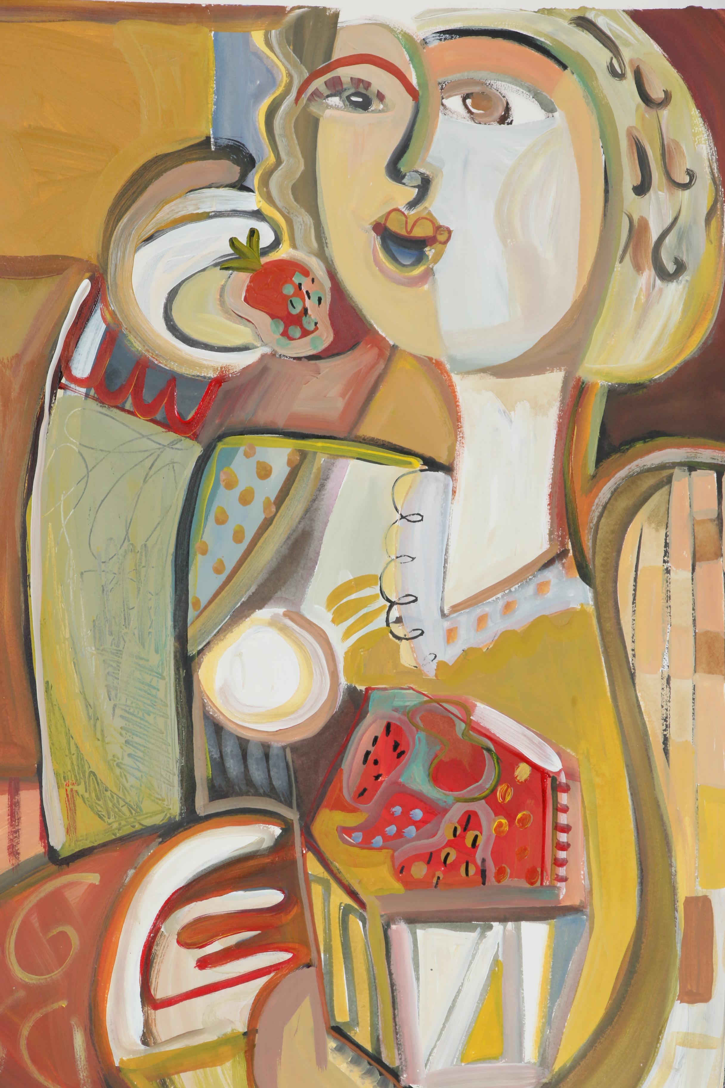 Amy Giust Acrylic Painting "Eating Strawberries"