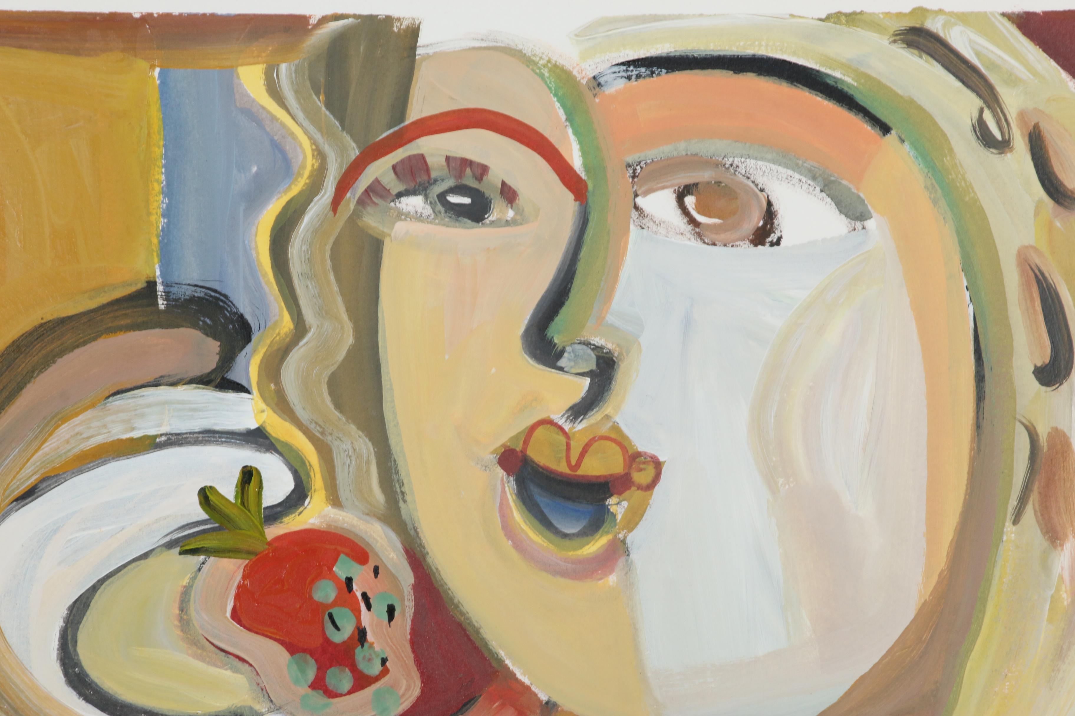 Amy Giust Acrylic Painting "Eating Strawberries"