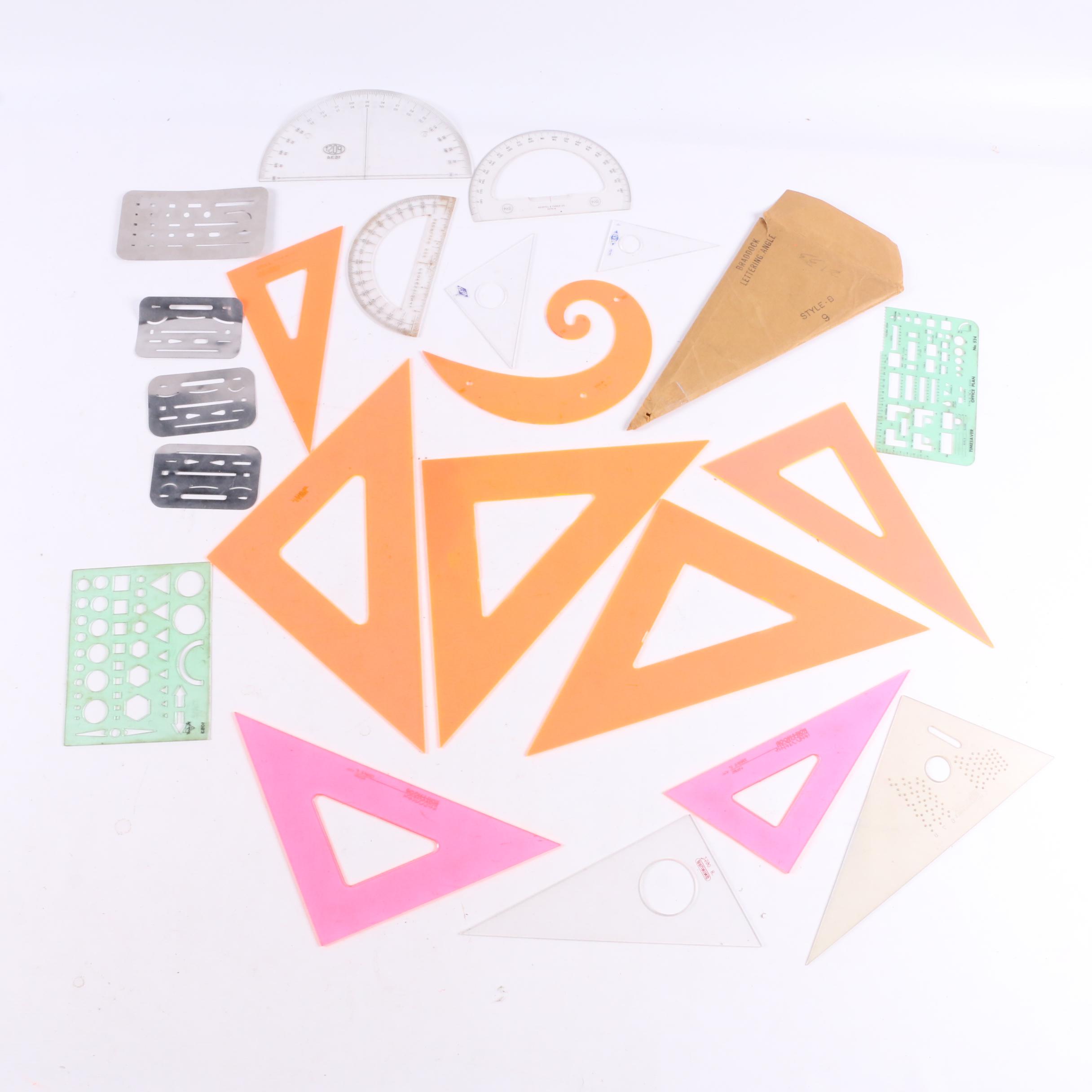 Drafting Supplies with Slide Rulers, Curve Tools, Erasing Tool, Manuals and More