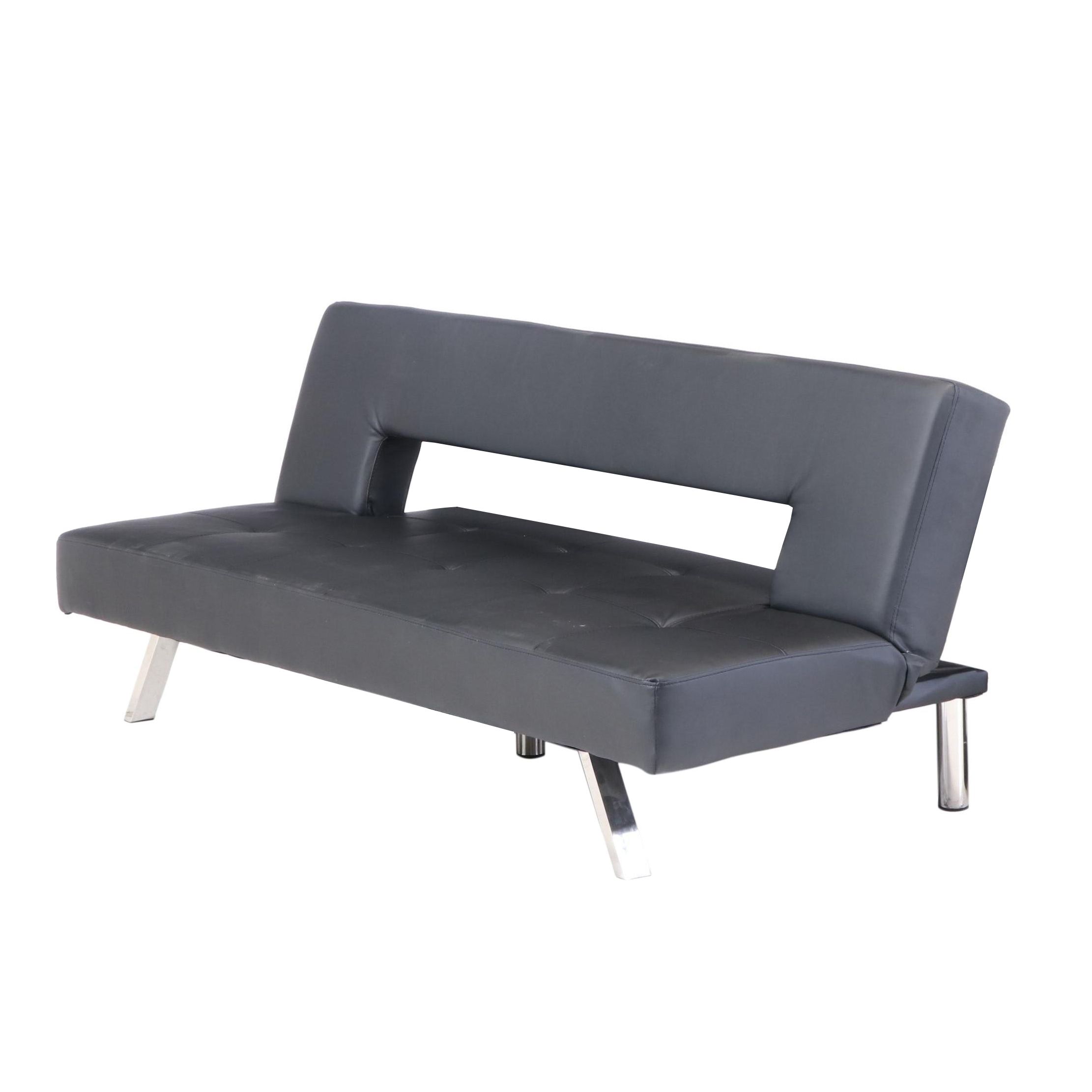 Modernist Style Convertible Steel Base Sofa Bed and Parsons Bench
