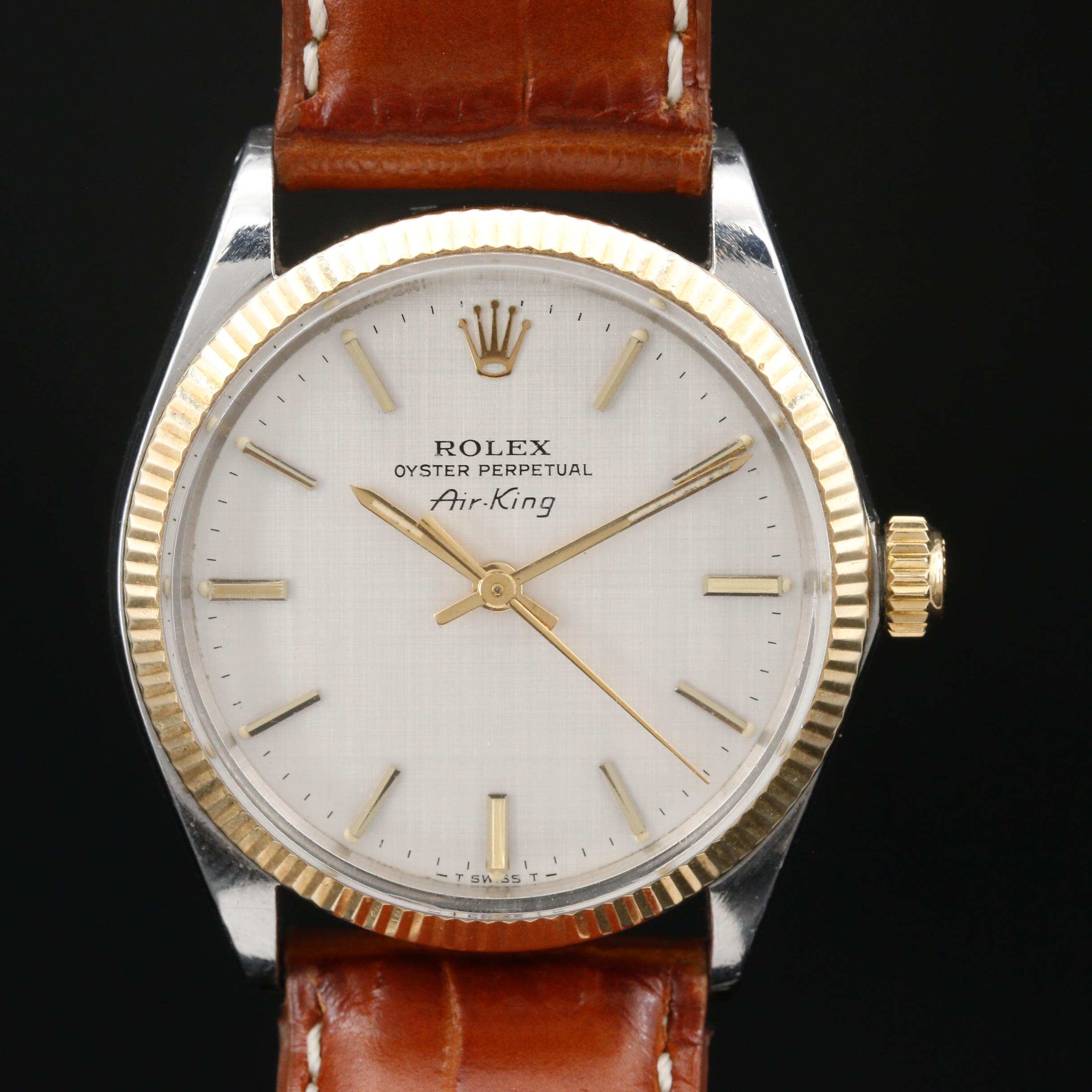 1969 Two Tone Rolex Air-King 14K and Stainless Steel Automatic Watch