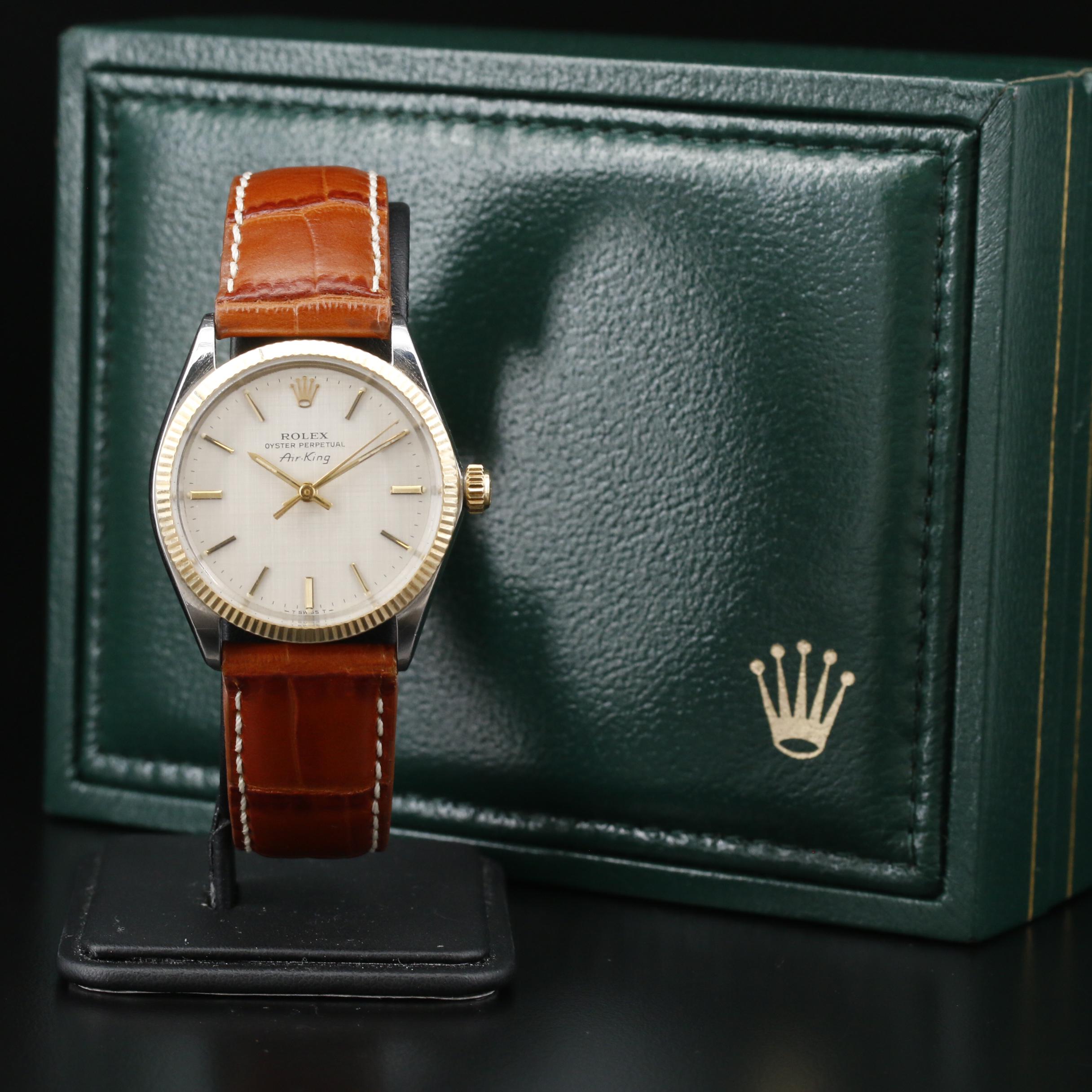 1969 Two Tone Rolex Air-King 14K and Stainless Steel Automatic Watch