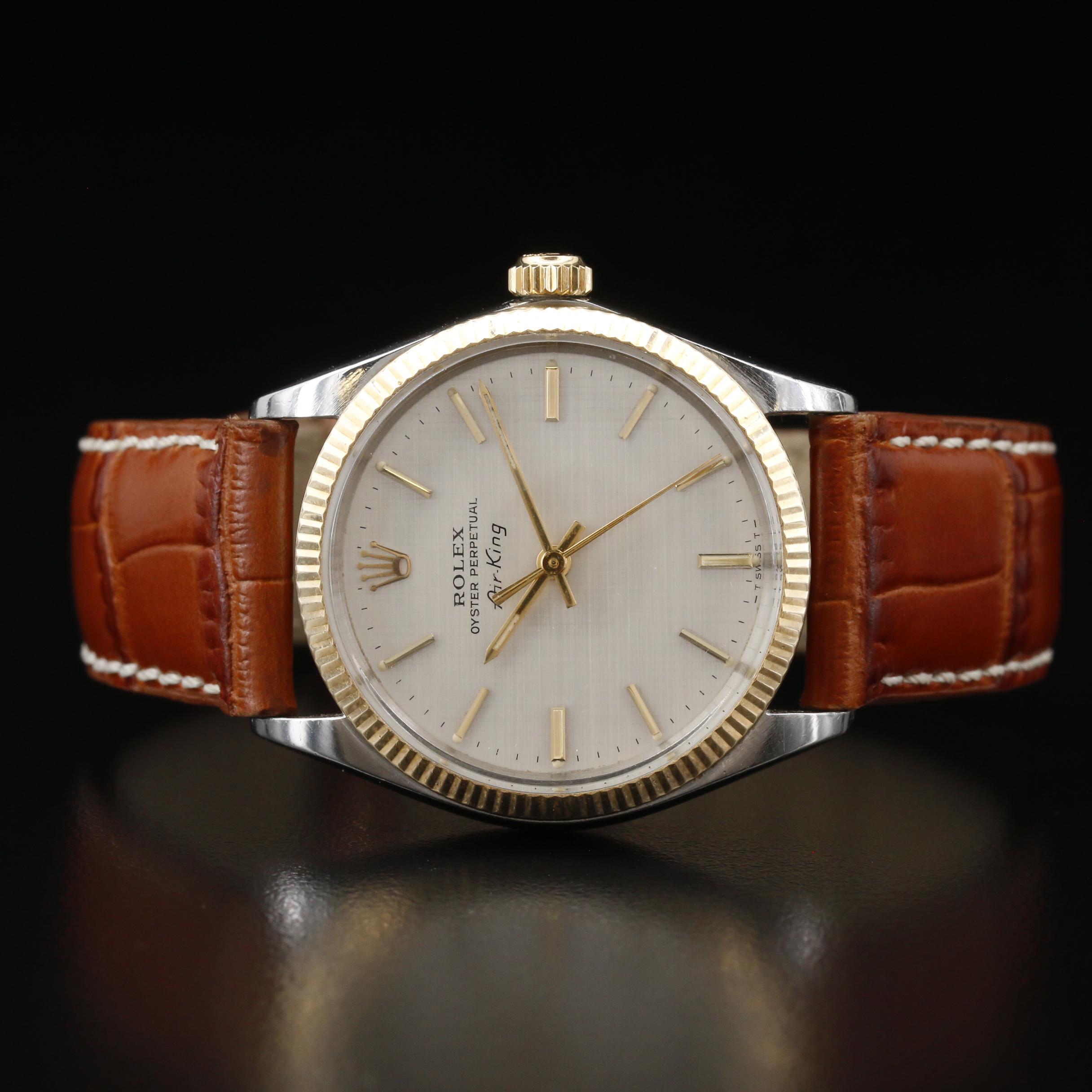 1969 Two Tone Rolex Air-King 14K and Stainless Steel Automatic Watch