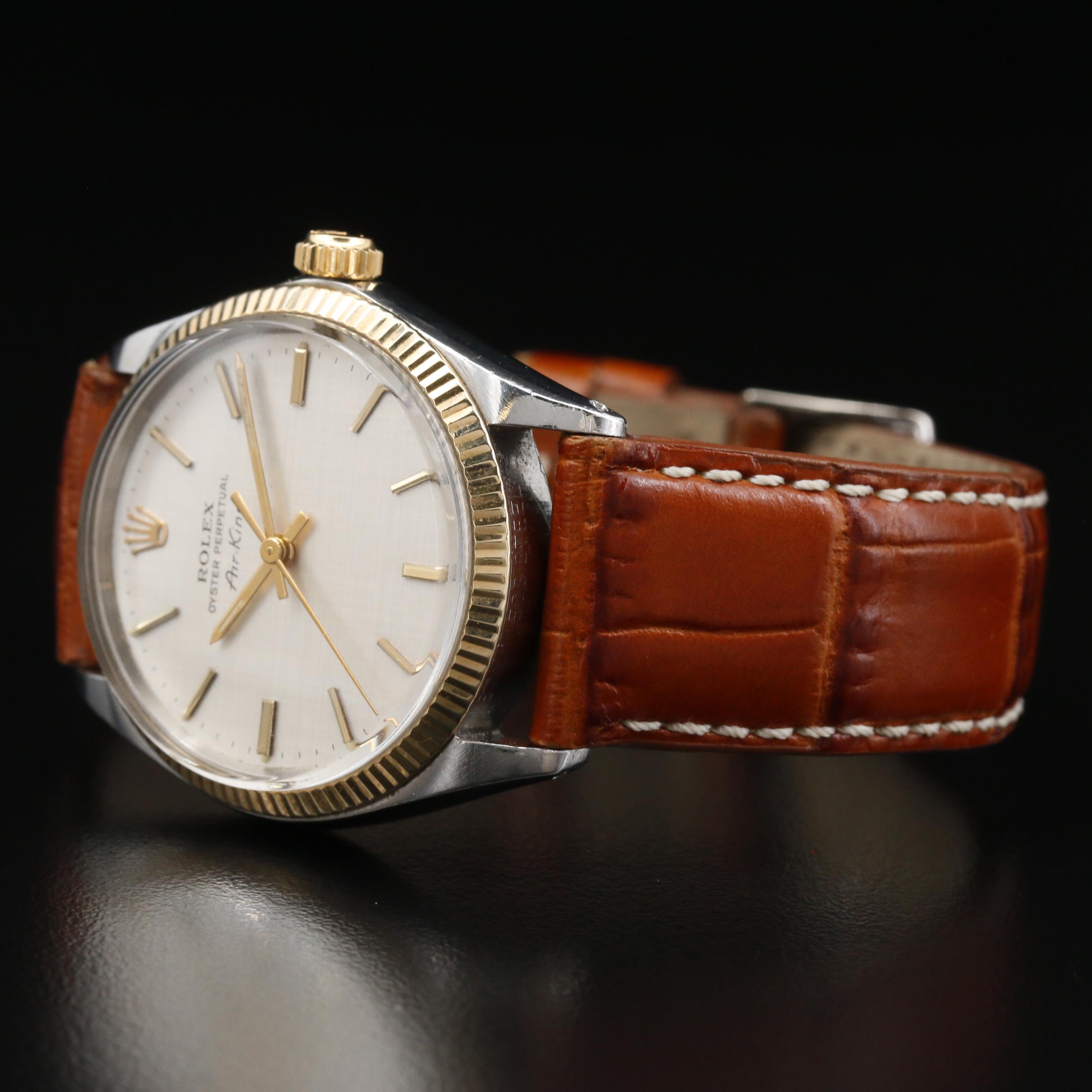 1969 Two Tone Rolex Air-King 14K and Stainless Steel Automatic Watch