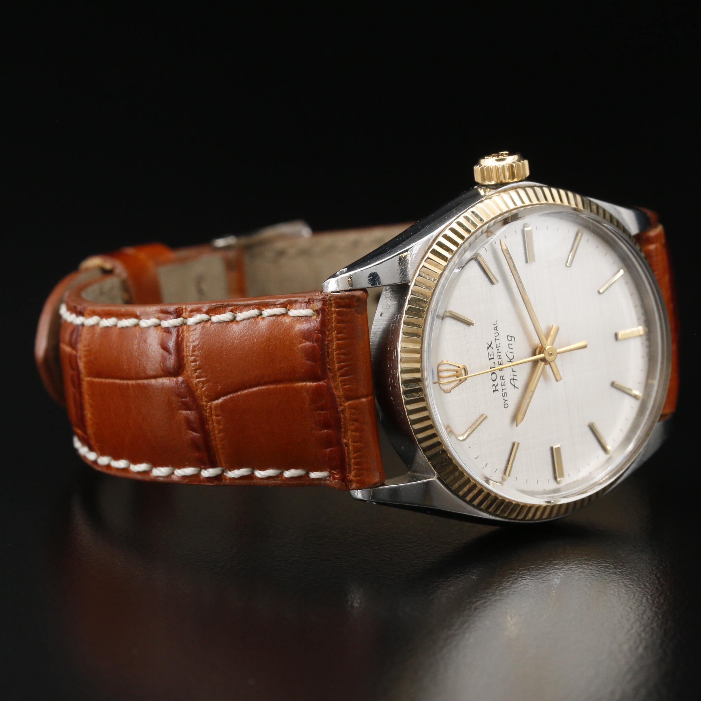 1969 Two Tone Rolex Air-King 14K and Stainless Steel Automatic Watch