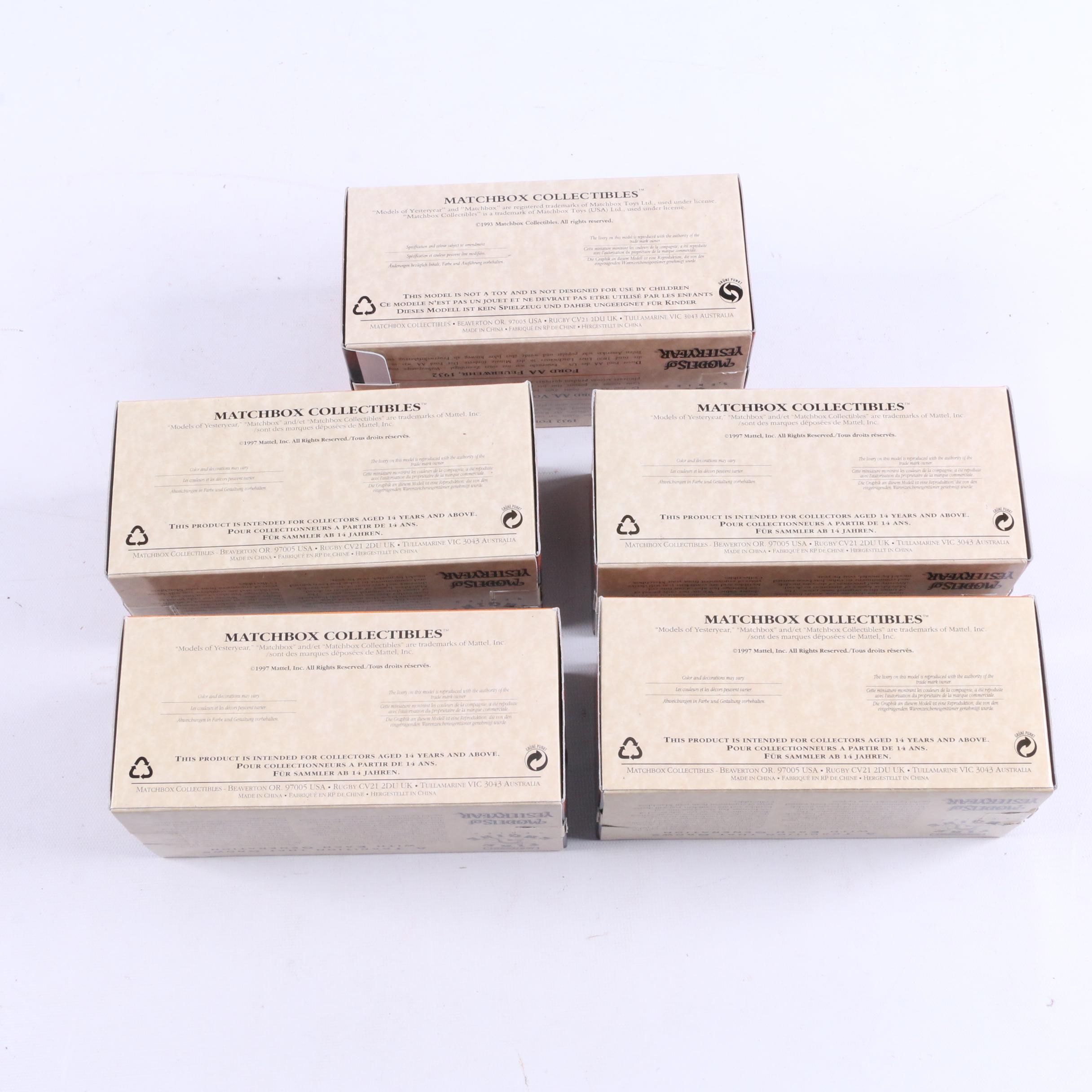 Matchbox "Fire Engine Series" Set of Five Model Fire Trucks