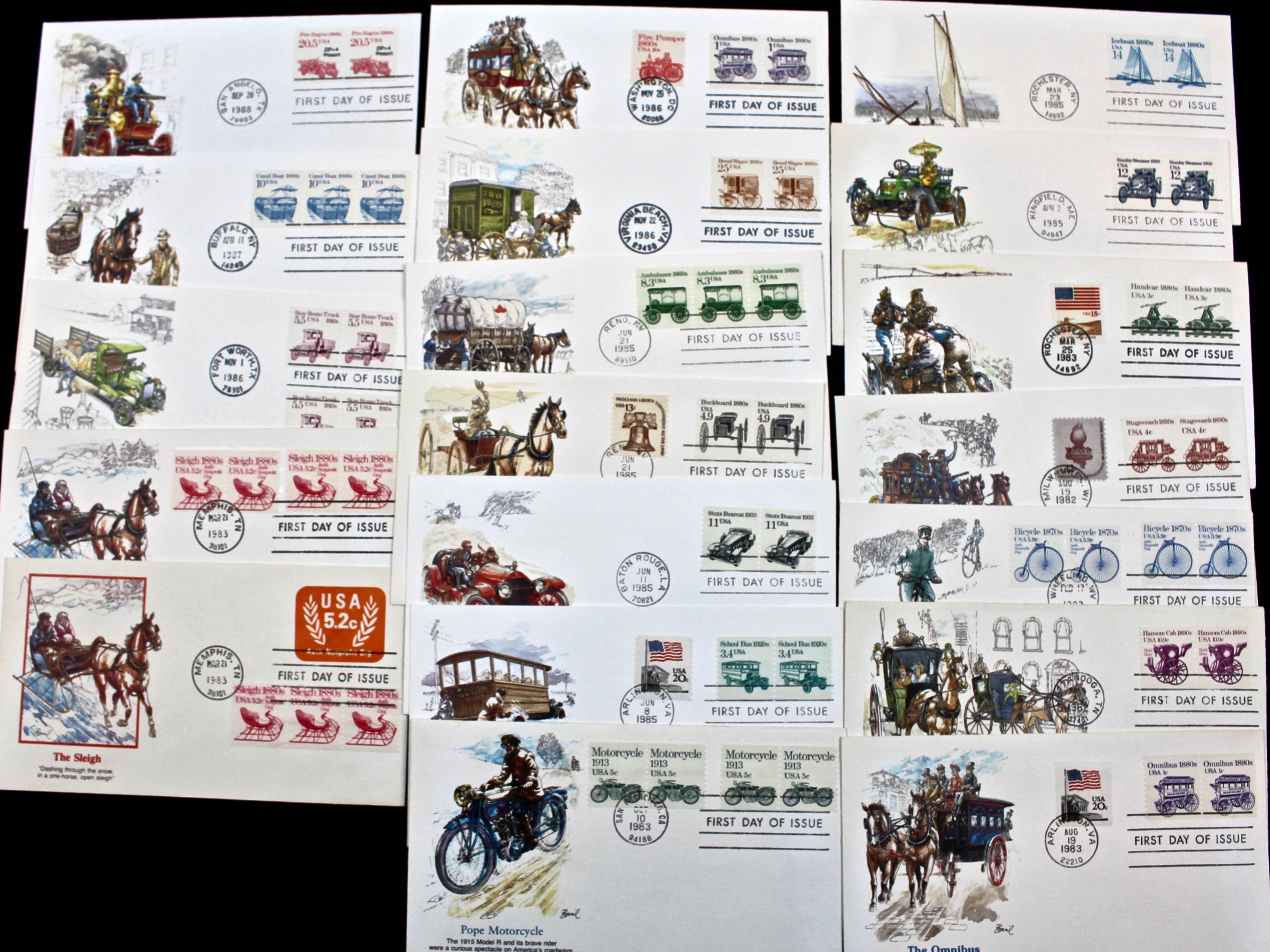 322 US First Day Postal Covers with Cachets, Mid to Late 20th Century