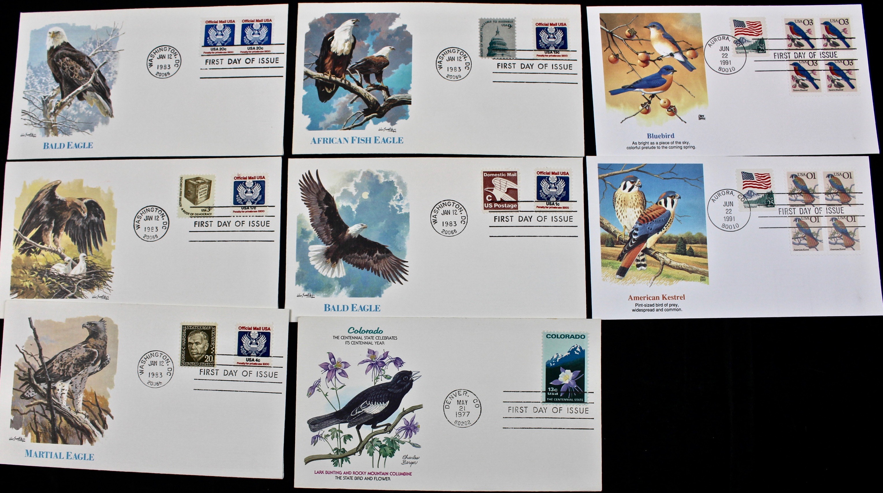 322 US First Day Postal Covers with Cachets, Mid to Late 20th Century