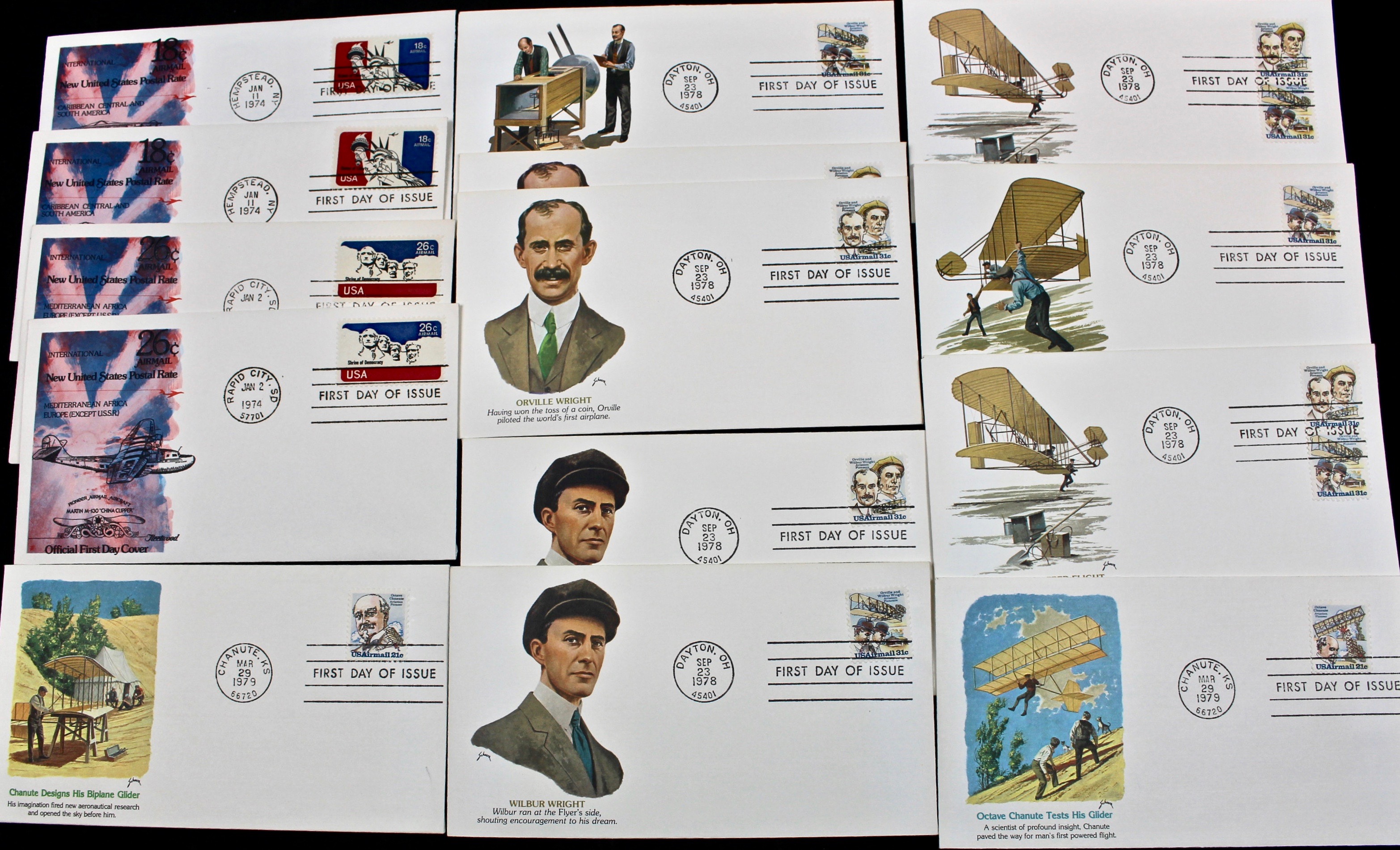 322 US First Day Postal Covers with Cachets, Mid to Late 20th Century