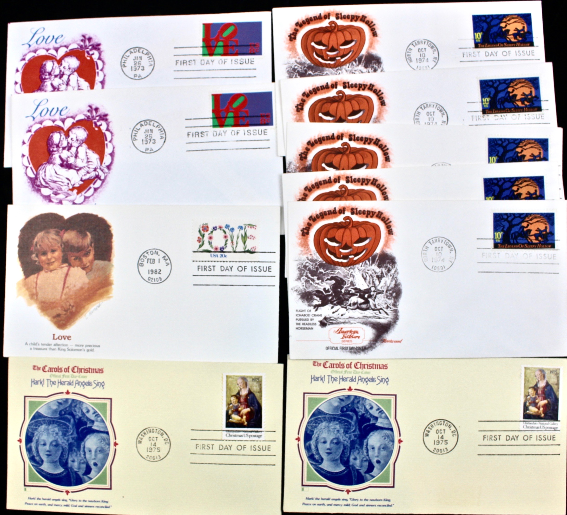 322 US First Day Postal Covers with Cachets, Mid to Late 20th Century