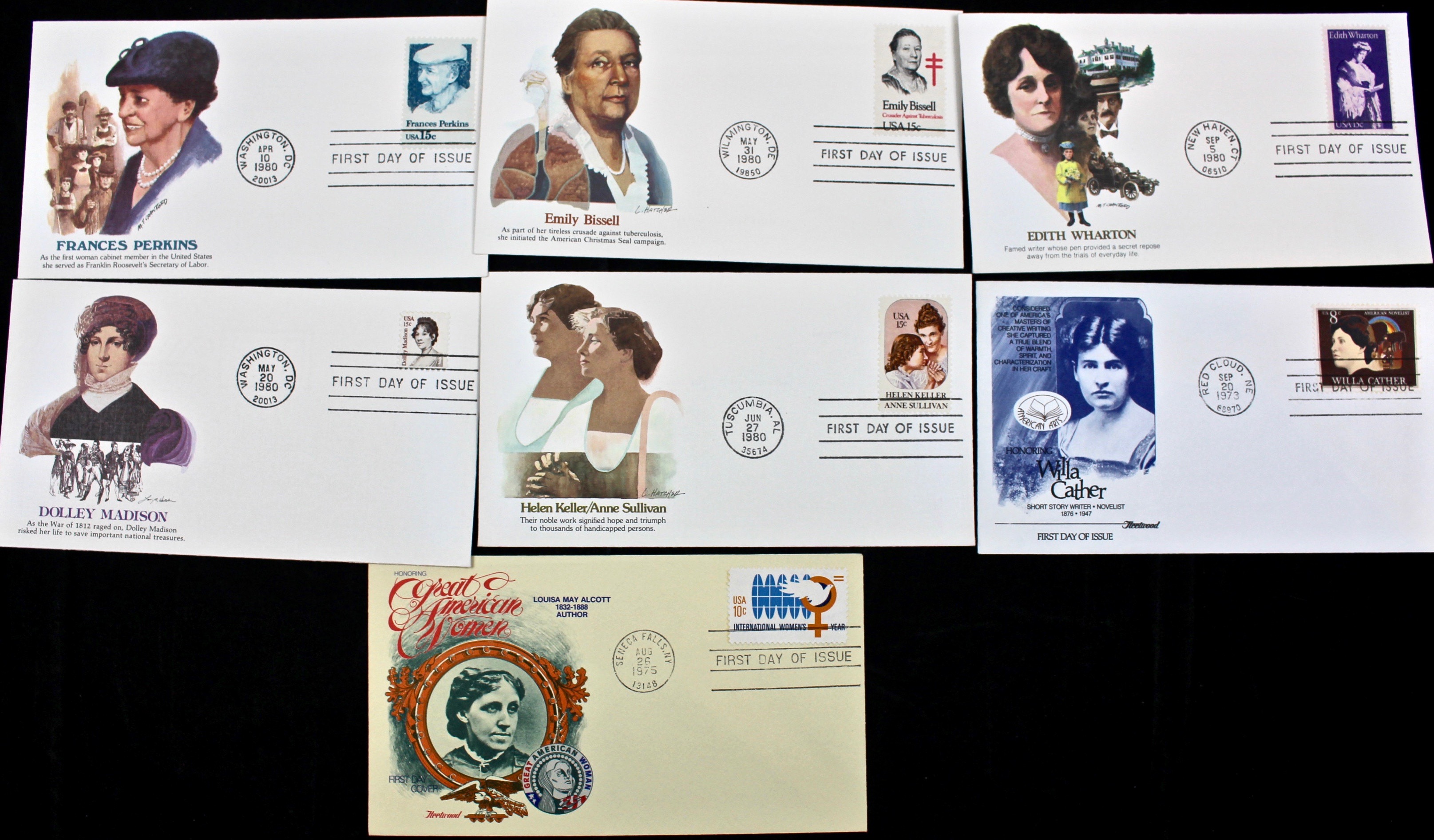 322 US First Day Postal Covers with Cachets, Mid to Late 20th Century