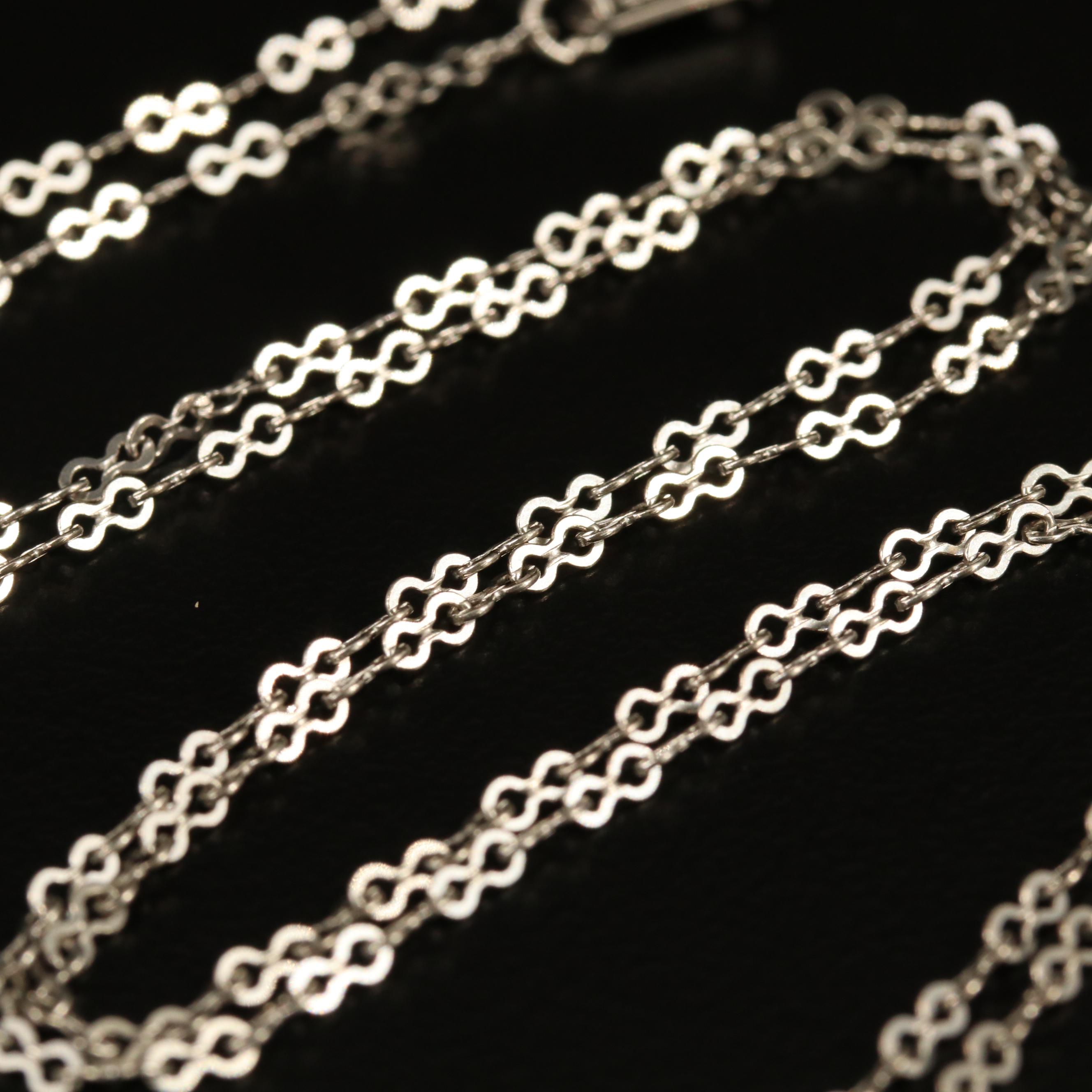 Sterling Silver Pearl Stylized Manta Ray Necklace