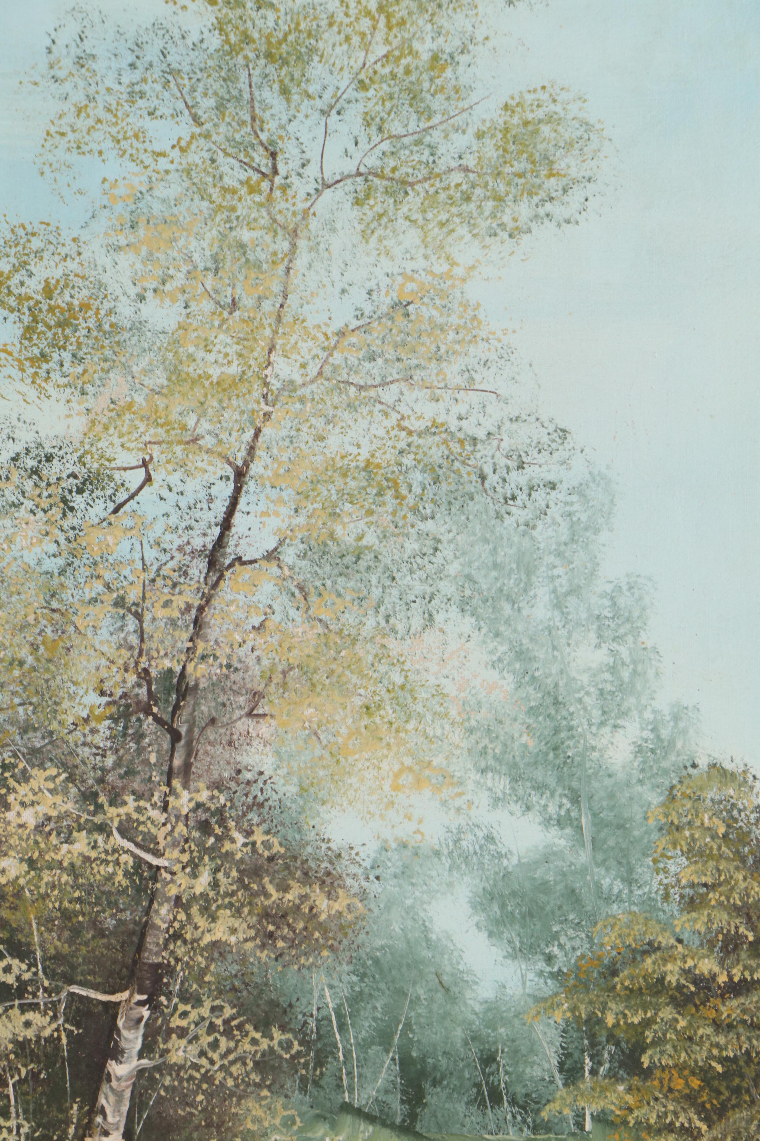 E. Neuhold Landscape Oil Painting, Mid 20th Century