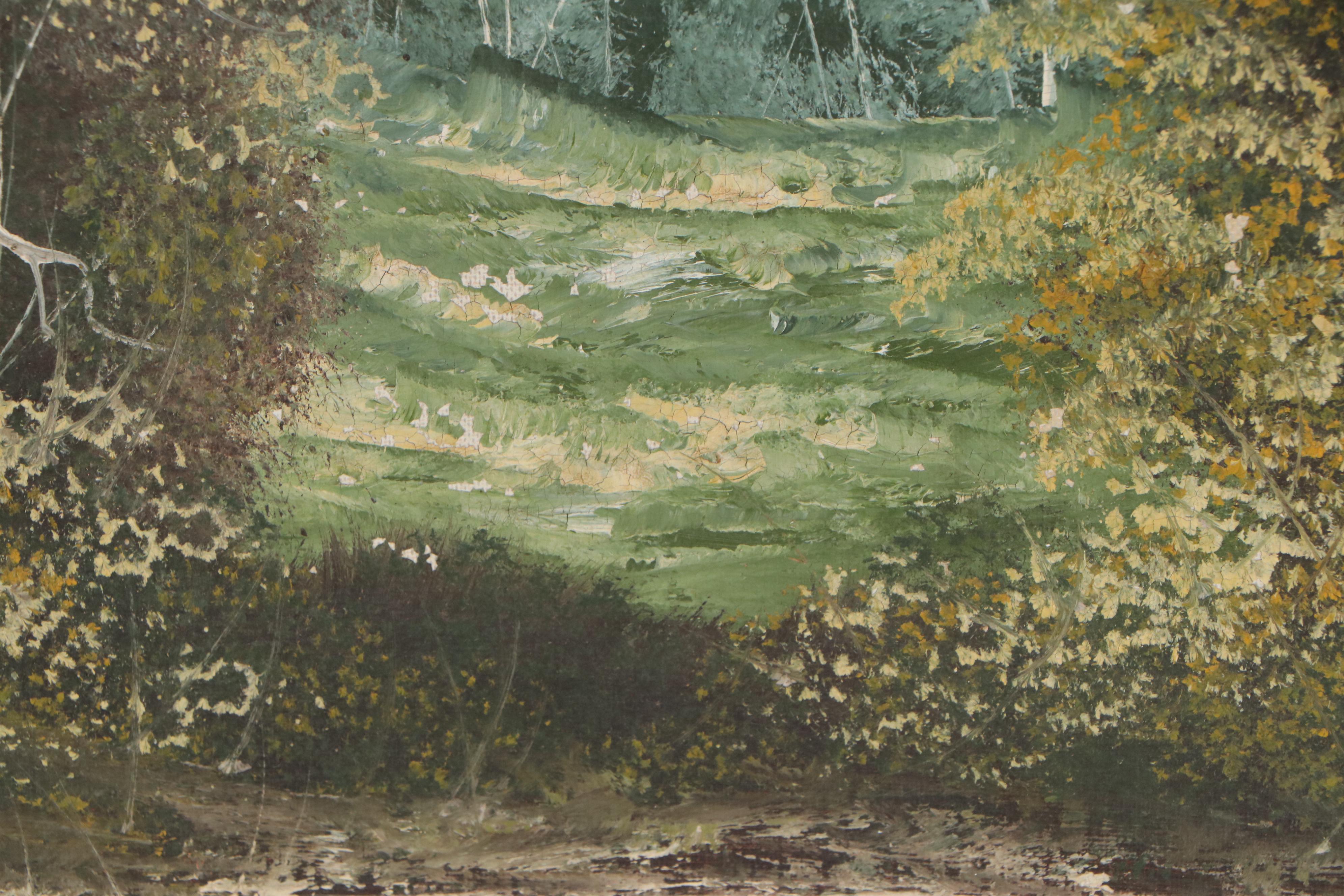 E. Neuhold Landscape Oil Painting, Mid 20th Century