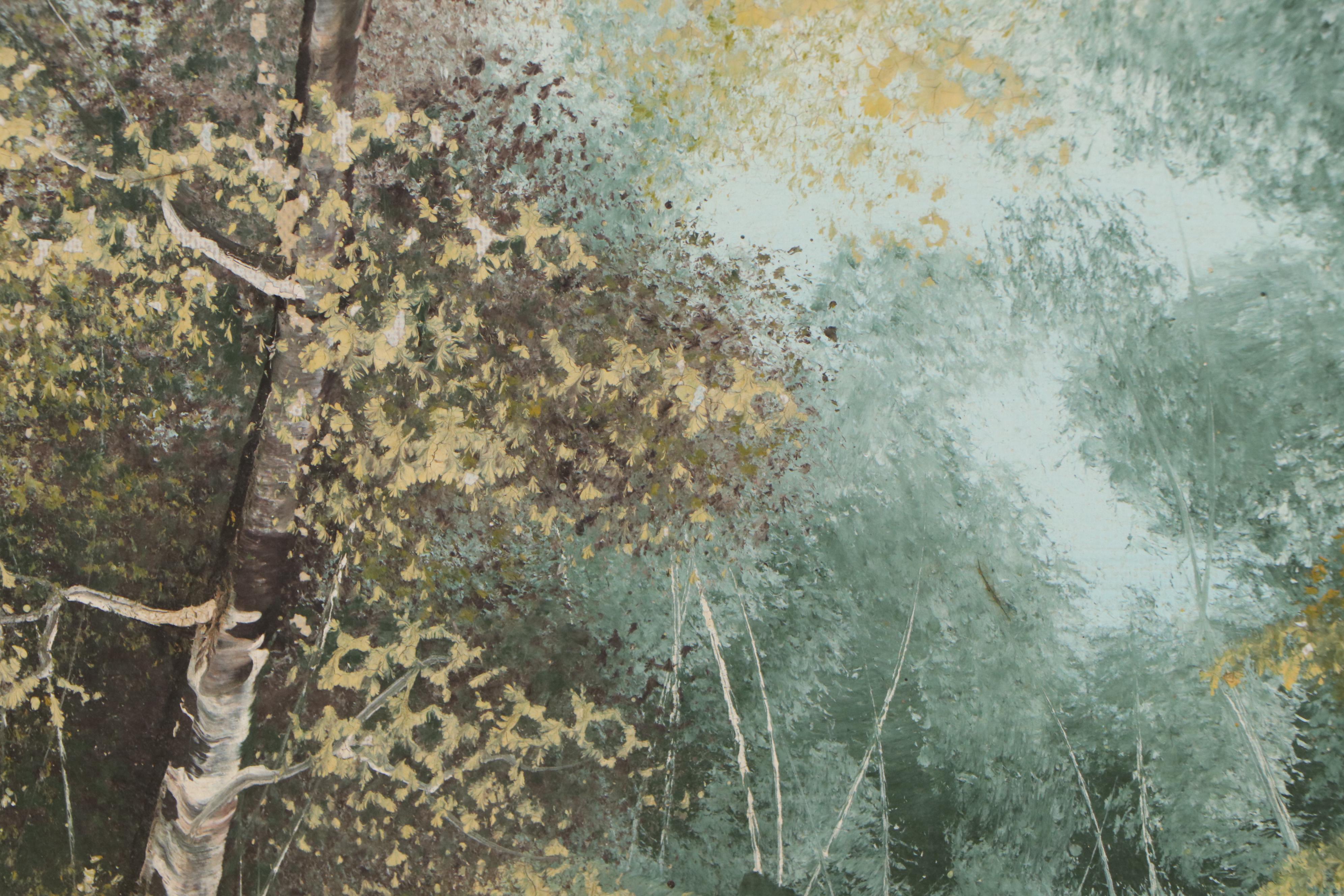 E. Neuhold Landscape Oil Painting, Mid 20th Century