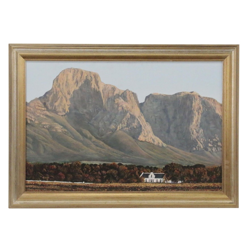 Peter Heywood Acrylic Painting of South African Landscape, 1998