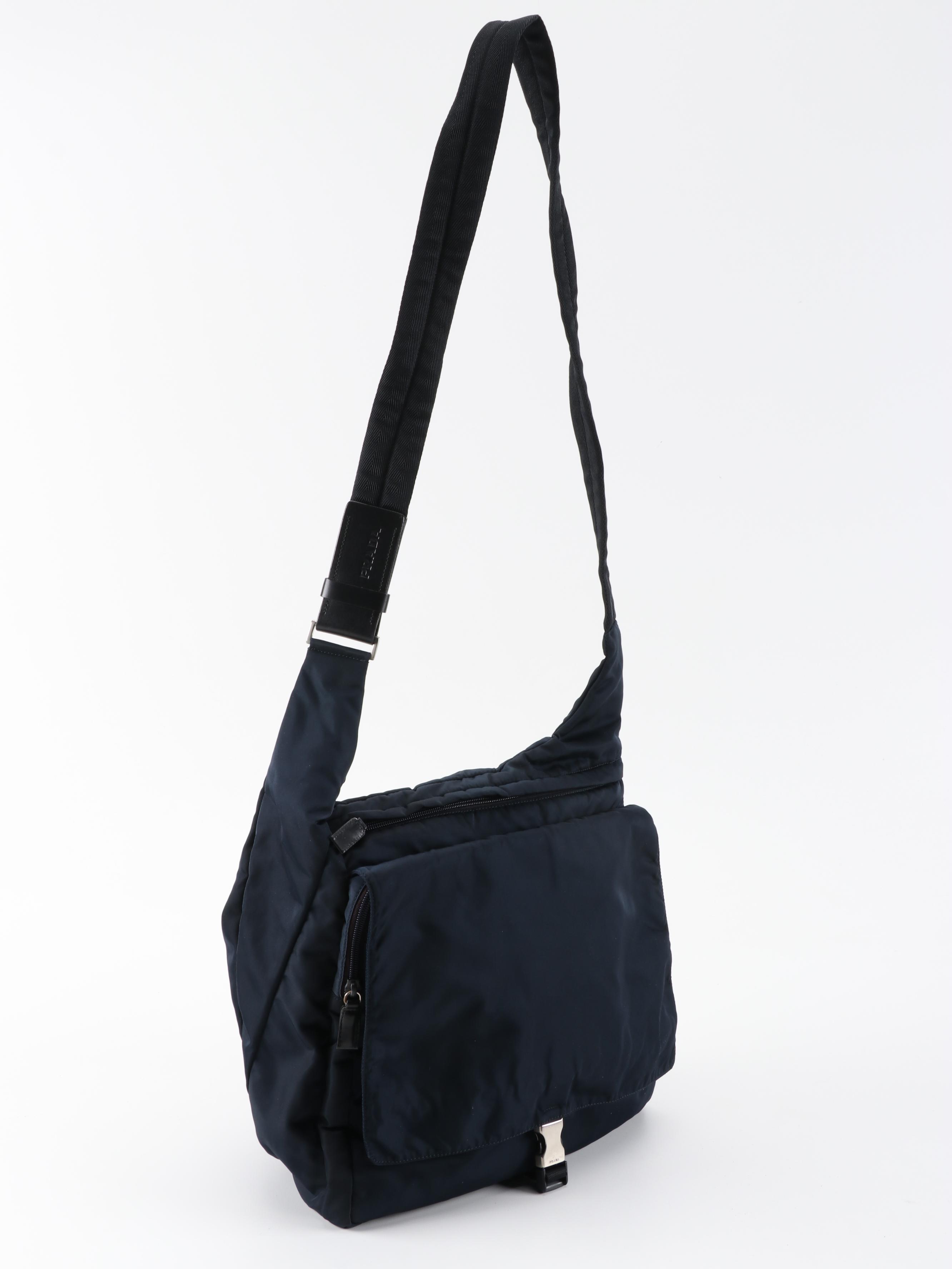 Prada Navy/Black Nylon Messenger Bag