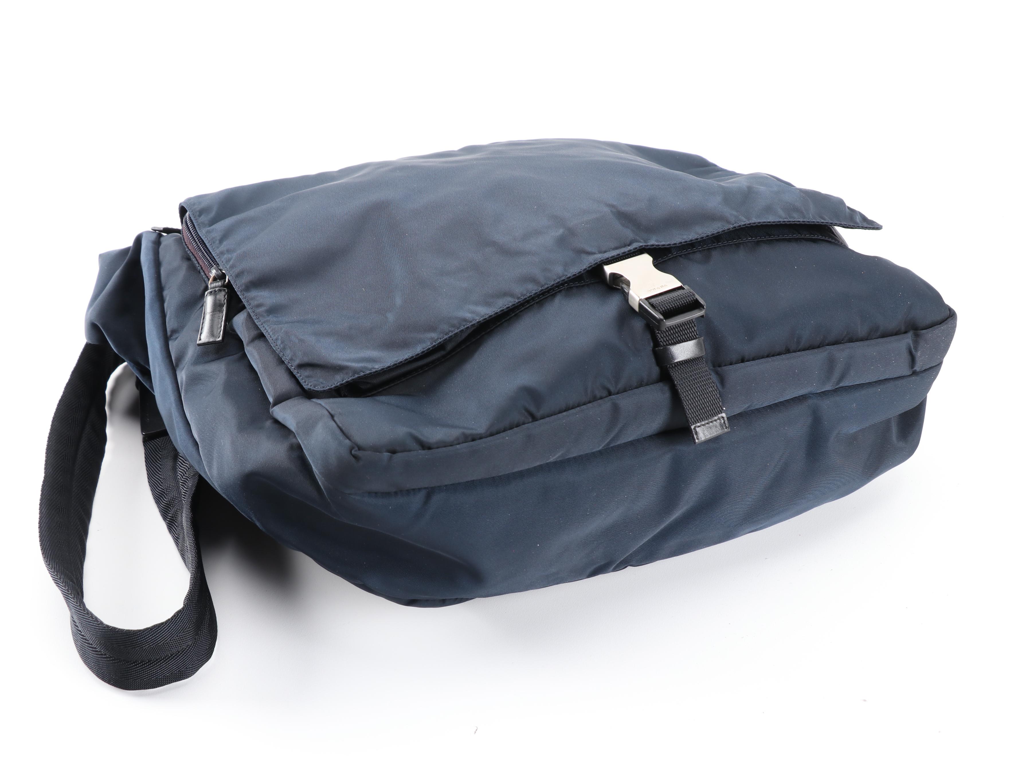 Prada Navy/Black Nylon Messenger Bag