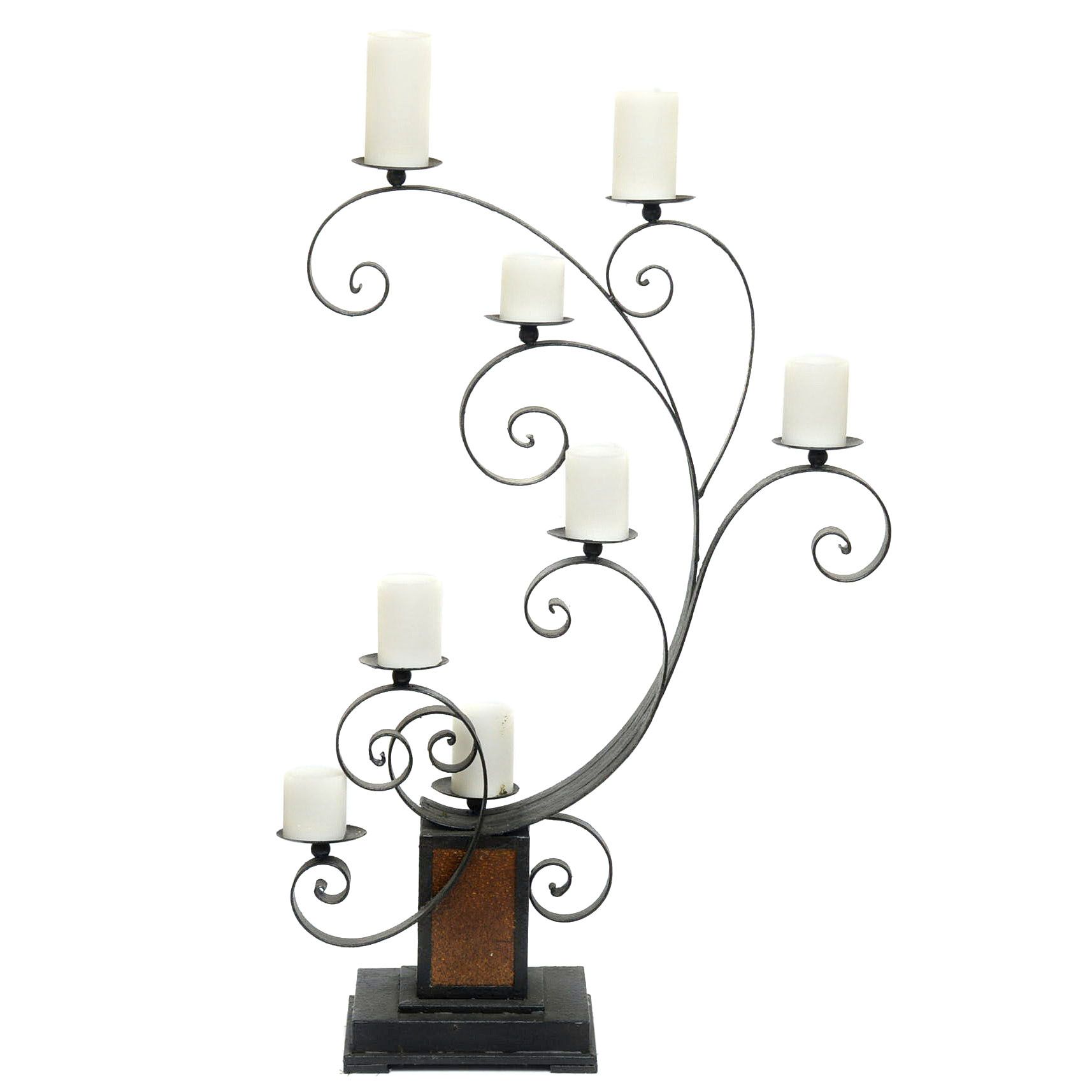 Scrolling Metal Standing Floor Candelabrum EBTH