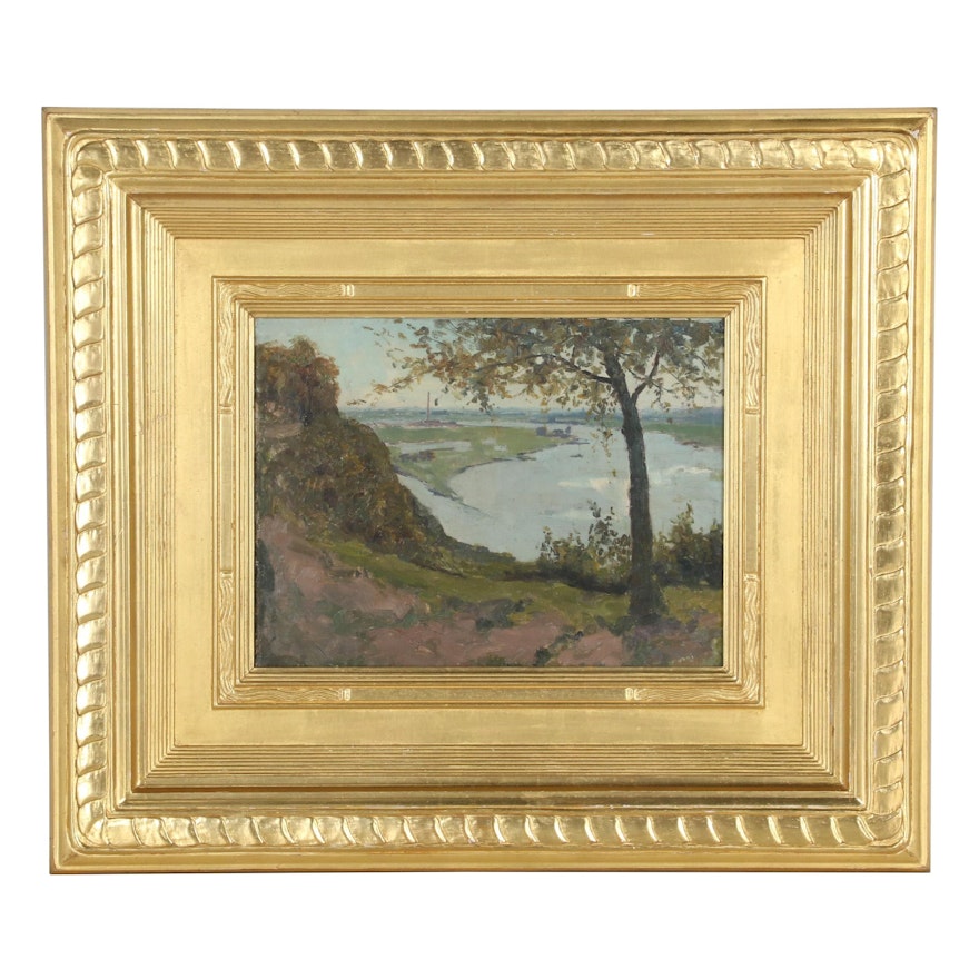 Henk Dekker Coastal Landscape Oil Painting, Early to Mid 20th Century