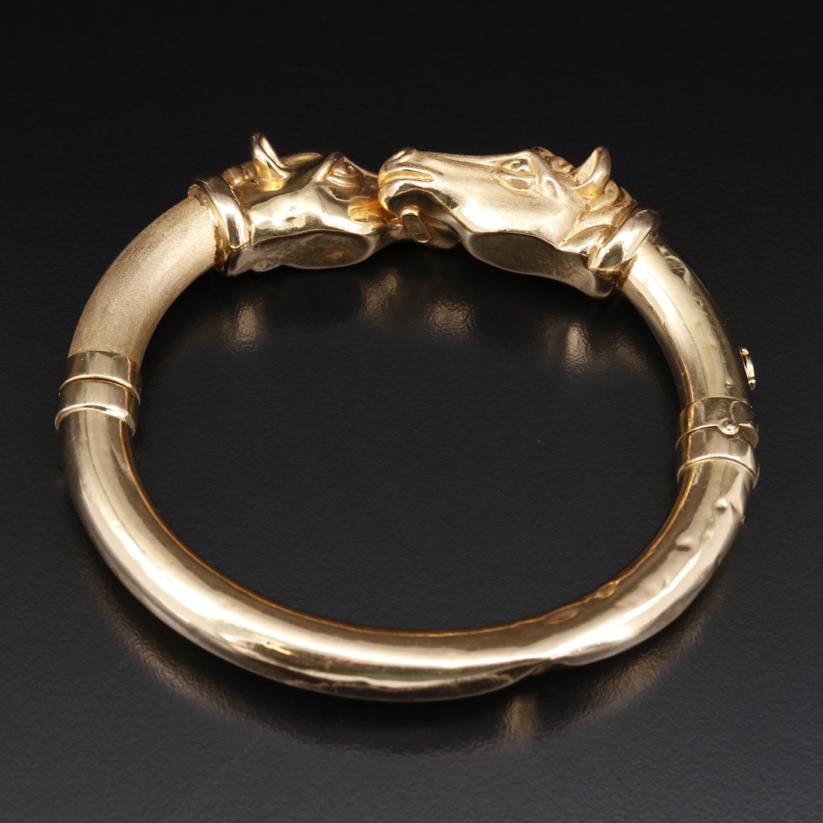 Vintage Anfora 14K Equestrian Bracelet