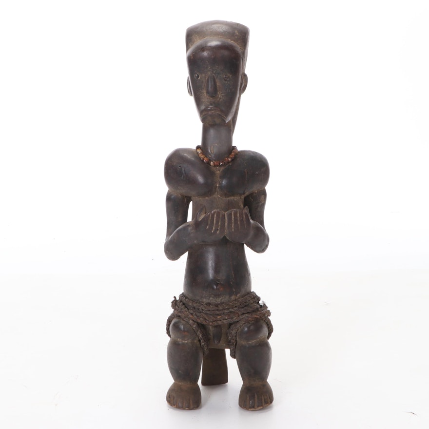 Fang Guardian Figure Hand-Carved Wood, Central Africa