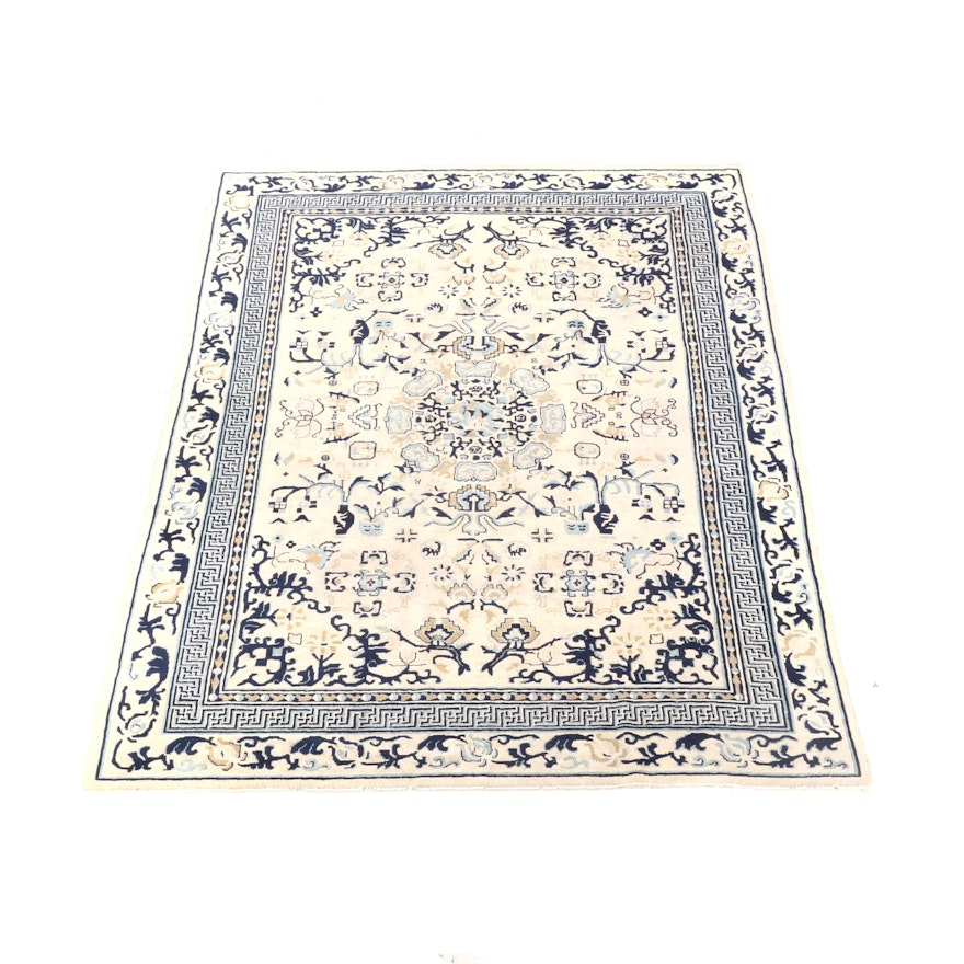 7'1 x 9'10 Hand-Knotted Chinese Wool Rug
